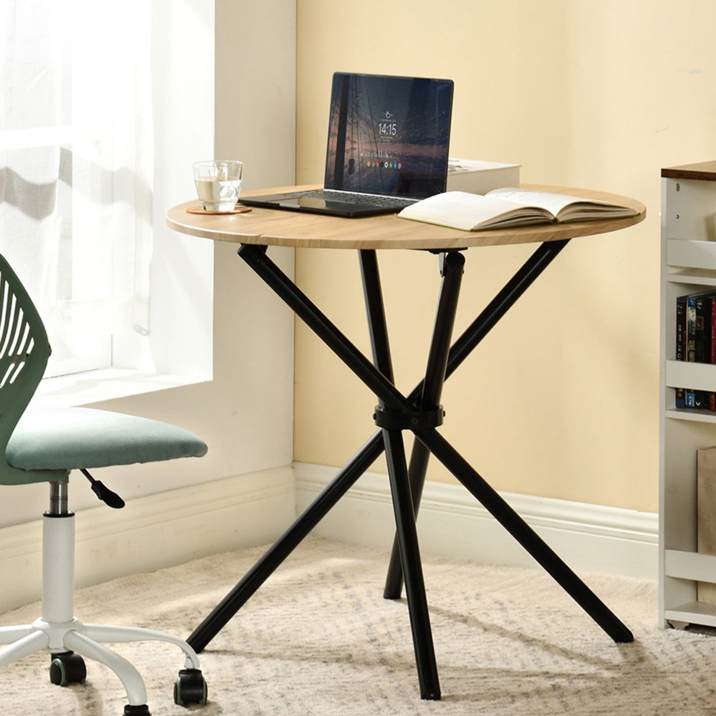 Homy Casa 31.5 Inch Small Writing Desk Compact Computer Table for Teen Study Home Office Desk, Oak