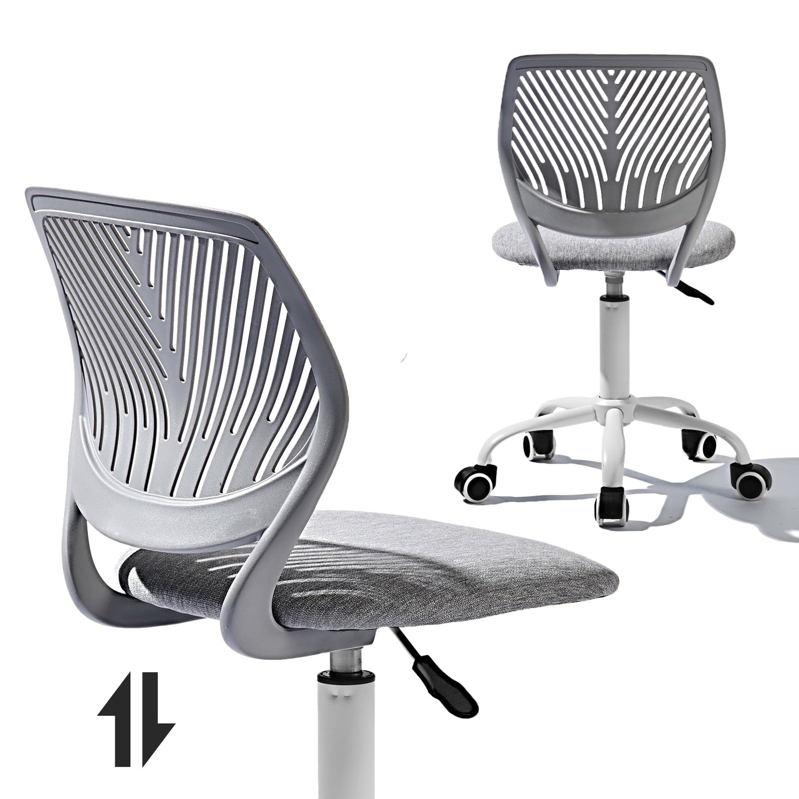 Homy Casa School Student Desk Chair Set of 2, Ergonomic Classroom Task Chairs, Verita Gray