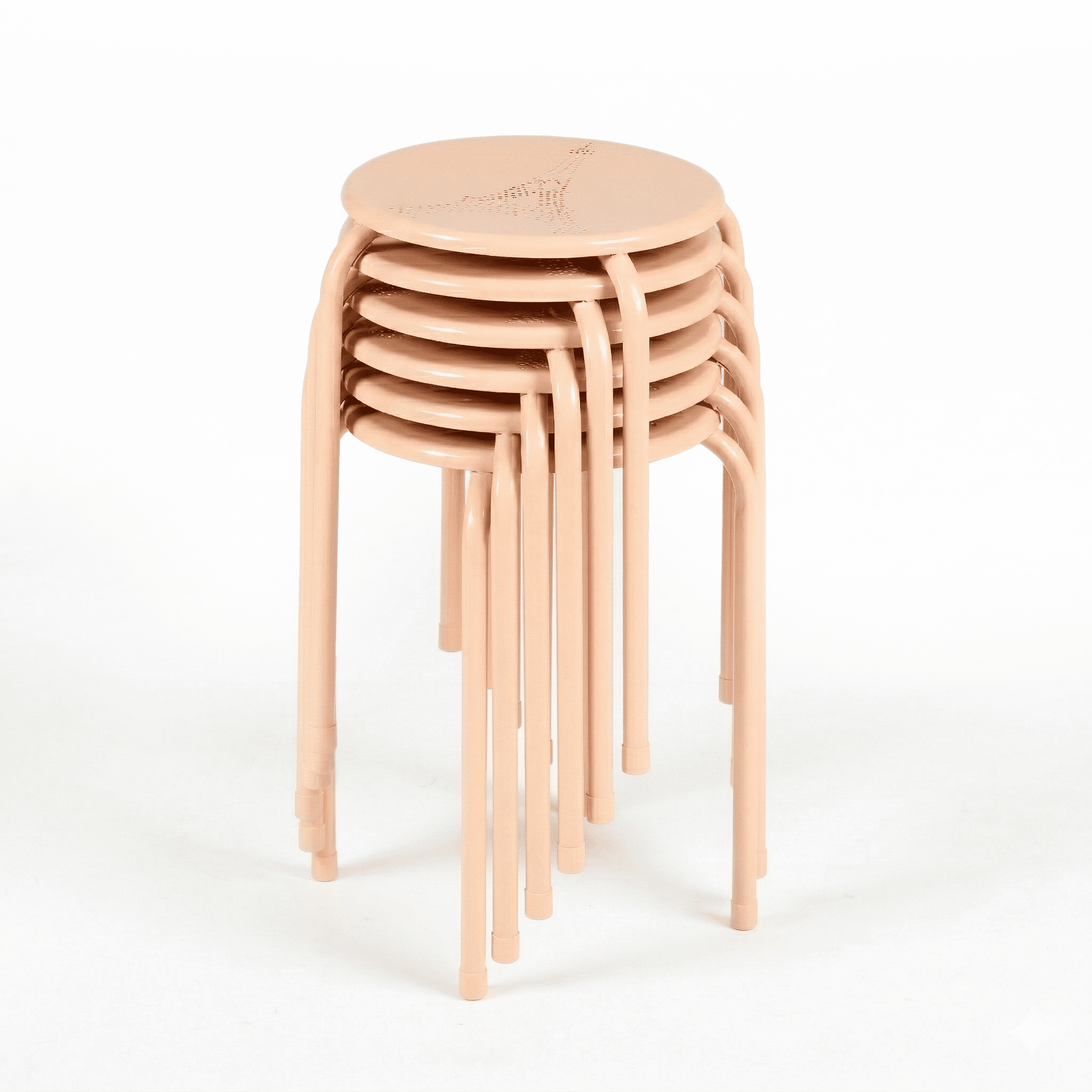 Homy Casa Folding Stackable Chair Set of 6, Metal Stools for Classroom, Kitchen Craft Room, Pink