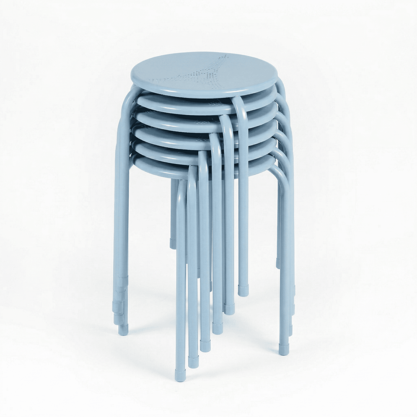 Homy Casa Folding Stackable Chair Set of 6, Metal Stools for Classroom, Kitchen Craft Room, Blue