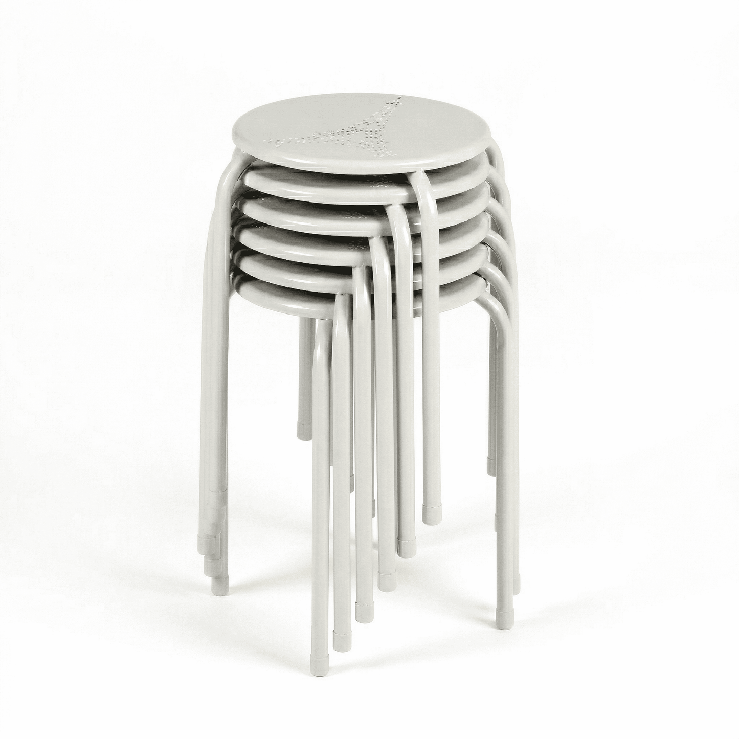 Homy Casa Folding Stackable Chair Set of 6, Metal Stools for Classroom, Kitchen Craft Room, Gray