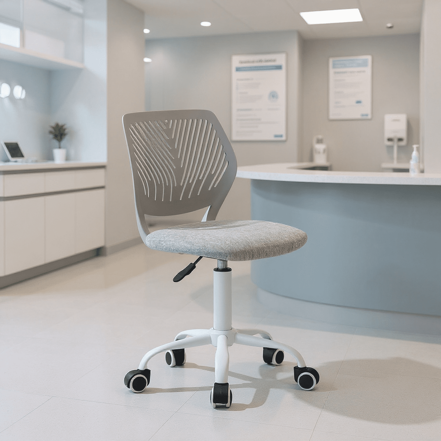 Homy Casa Modern Swivel Office Lobby Reception Chair for Professional Waiting Room, Pebble gray