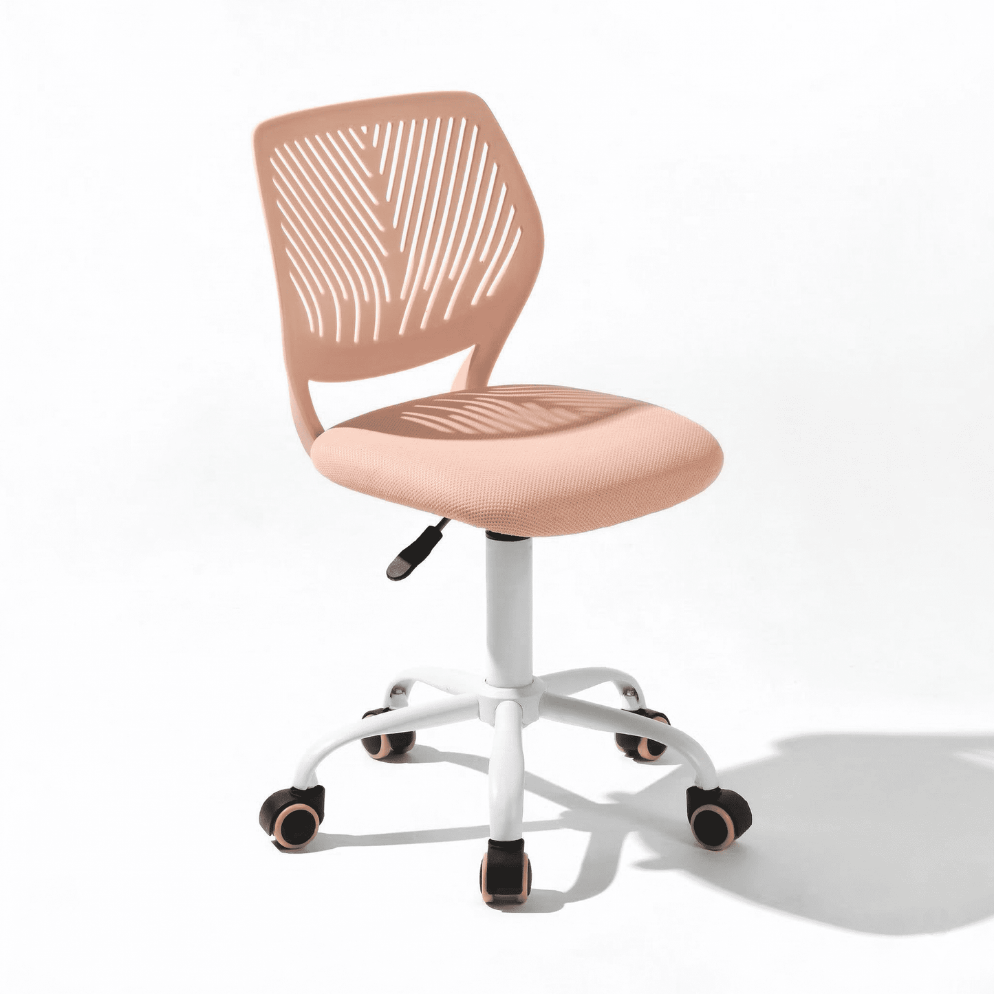 Homy Casa Teen Desk Chair with Mesh Back, Adjustable Swivel Cute Vanity Chair,Rose