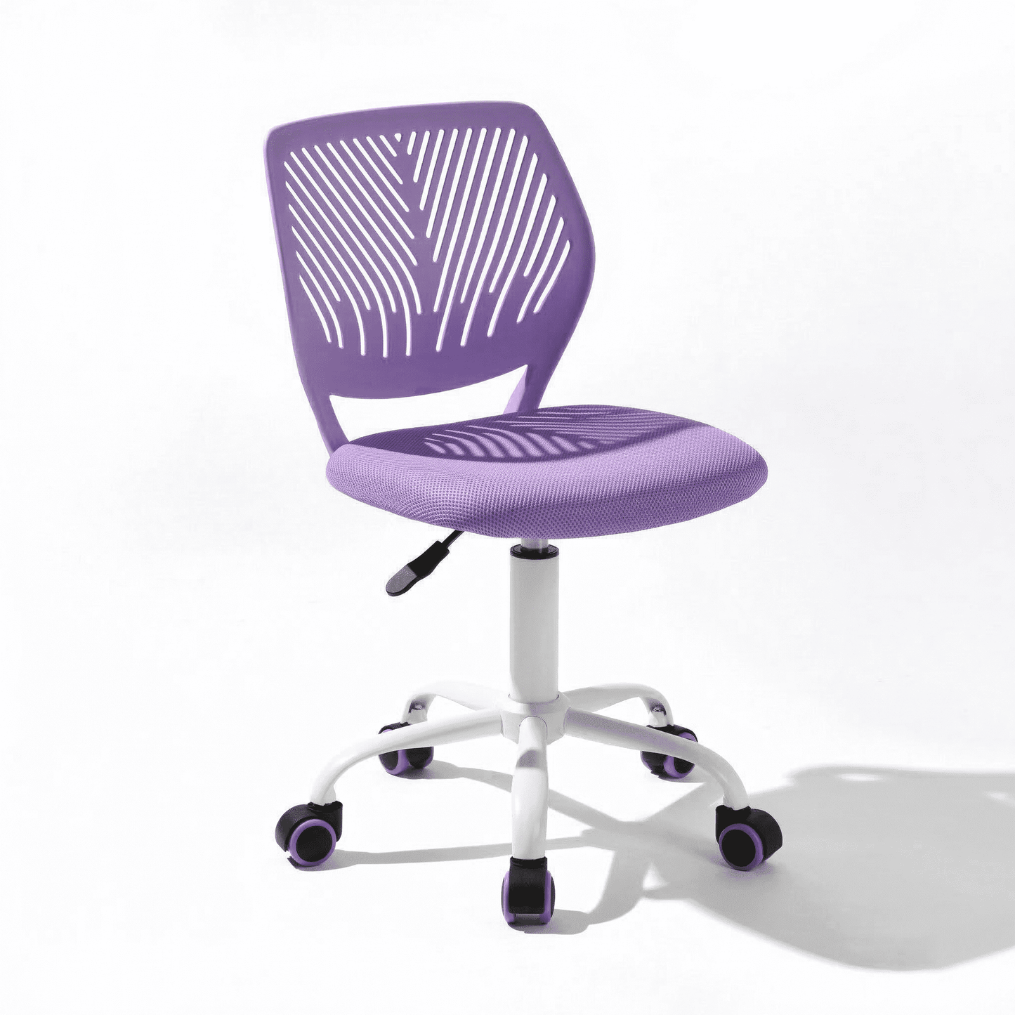 Homy Casa Teen Desk Chair with Mesh Back, Adjustable Swivel Cute Vanity Chair,Purple
