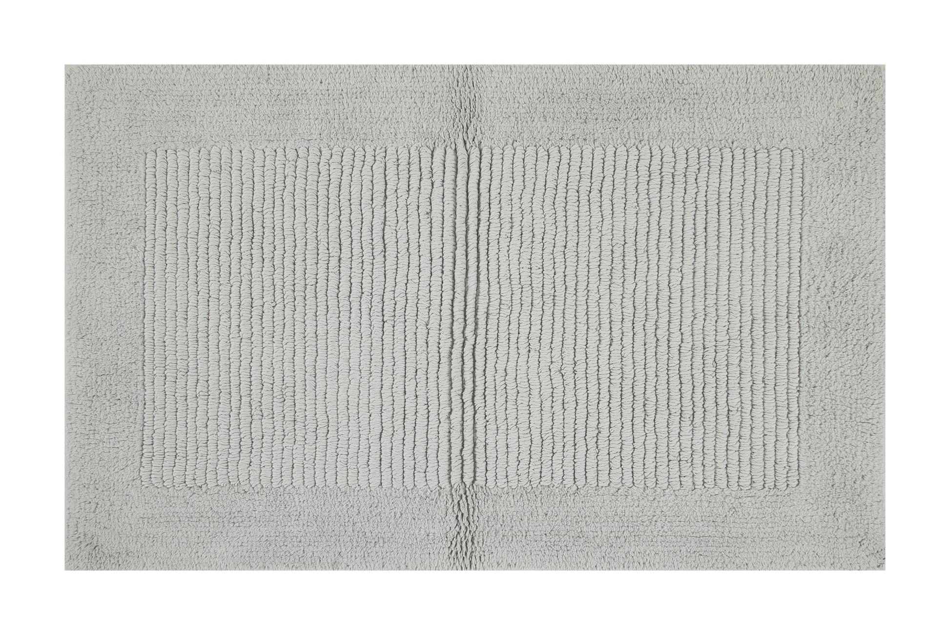 Hotel Style Silver 2-Piece Egyptian Cotton Reversible 17" x 24" Bath Rug Set