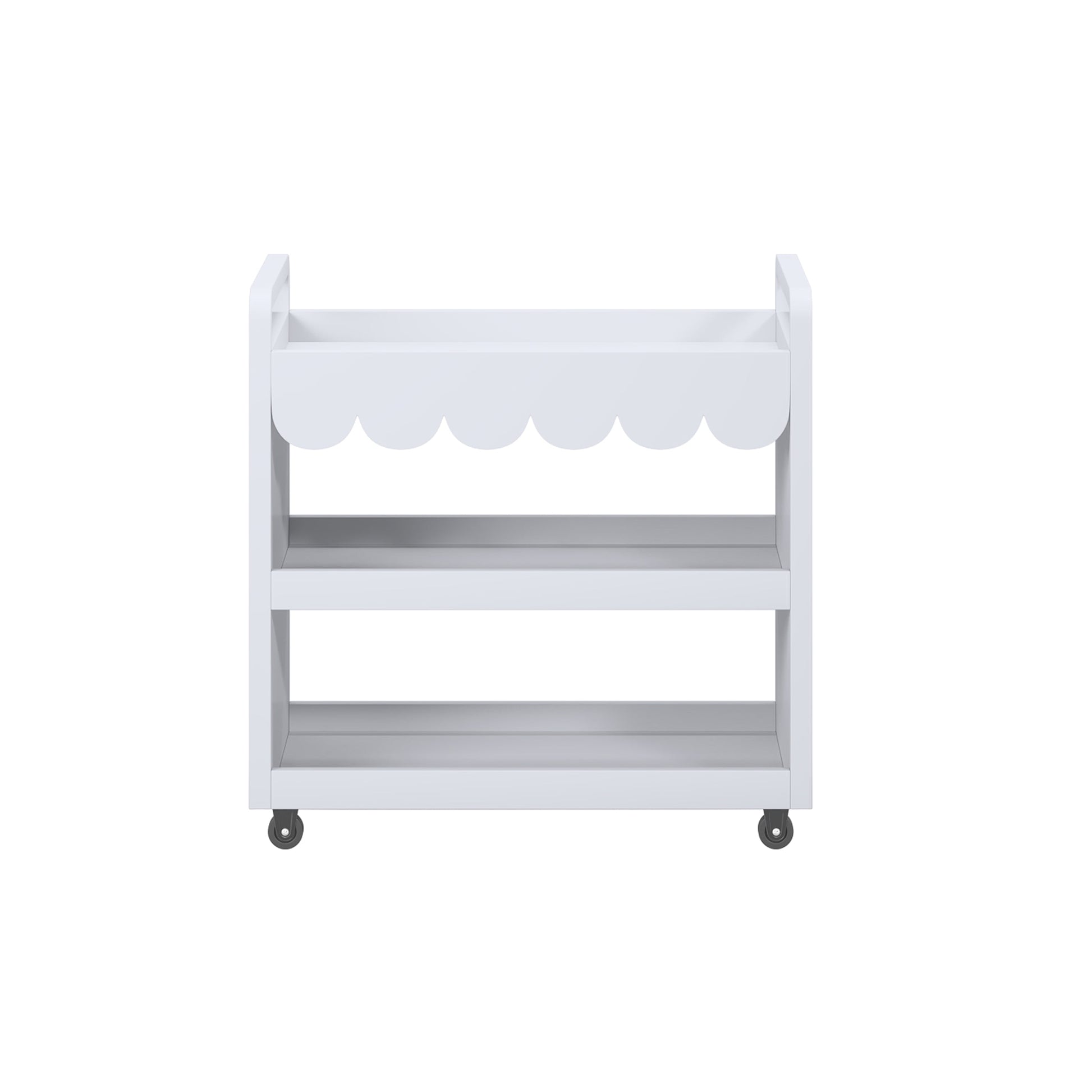 House of Happy Scallop Art Cart , White for Kids Classroom, Kids Playroom or Kids Bedroom