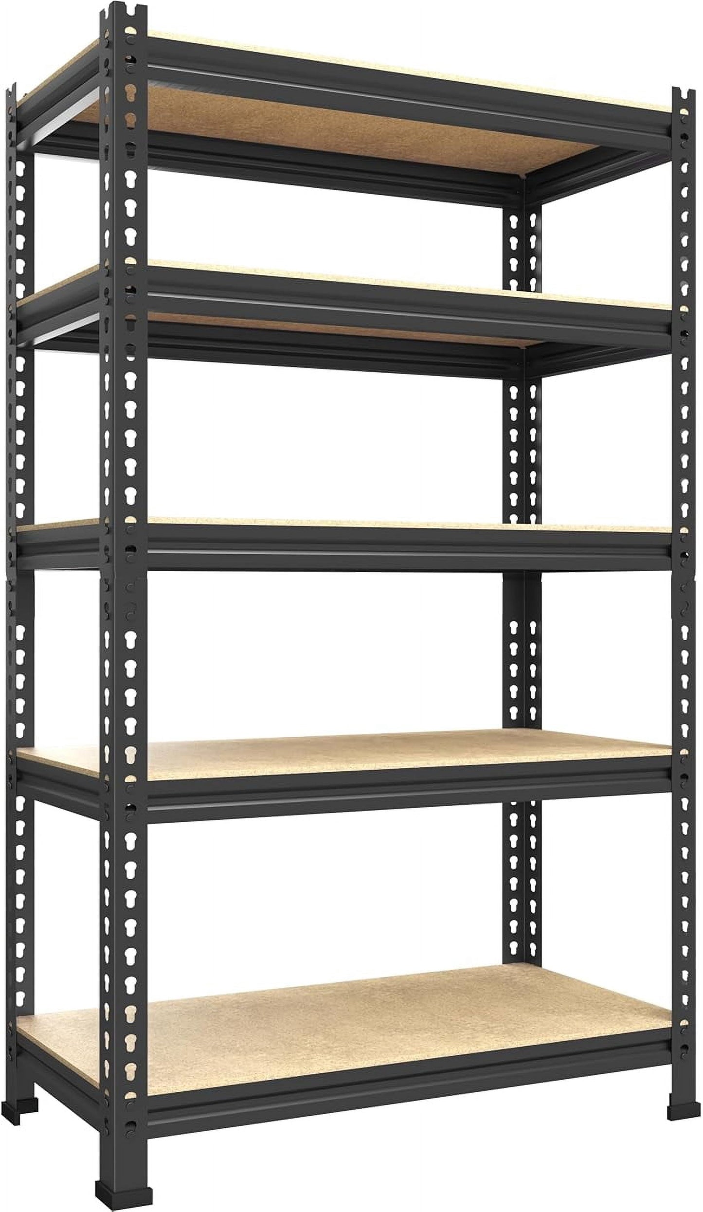 Howcool Heavy Duty Garage Shelving, 2400 lbs 5-Tier Metal Storage Rack, Adjustable Narrow Shelves 28â€W x 12â€D x 60â€H, Boltless Assembly, for Garage Basement Pantry