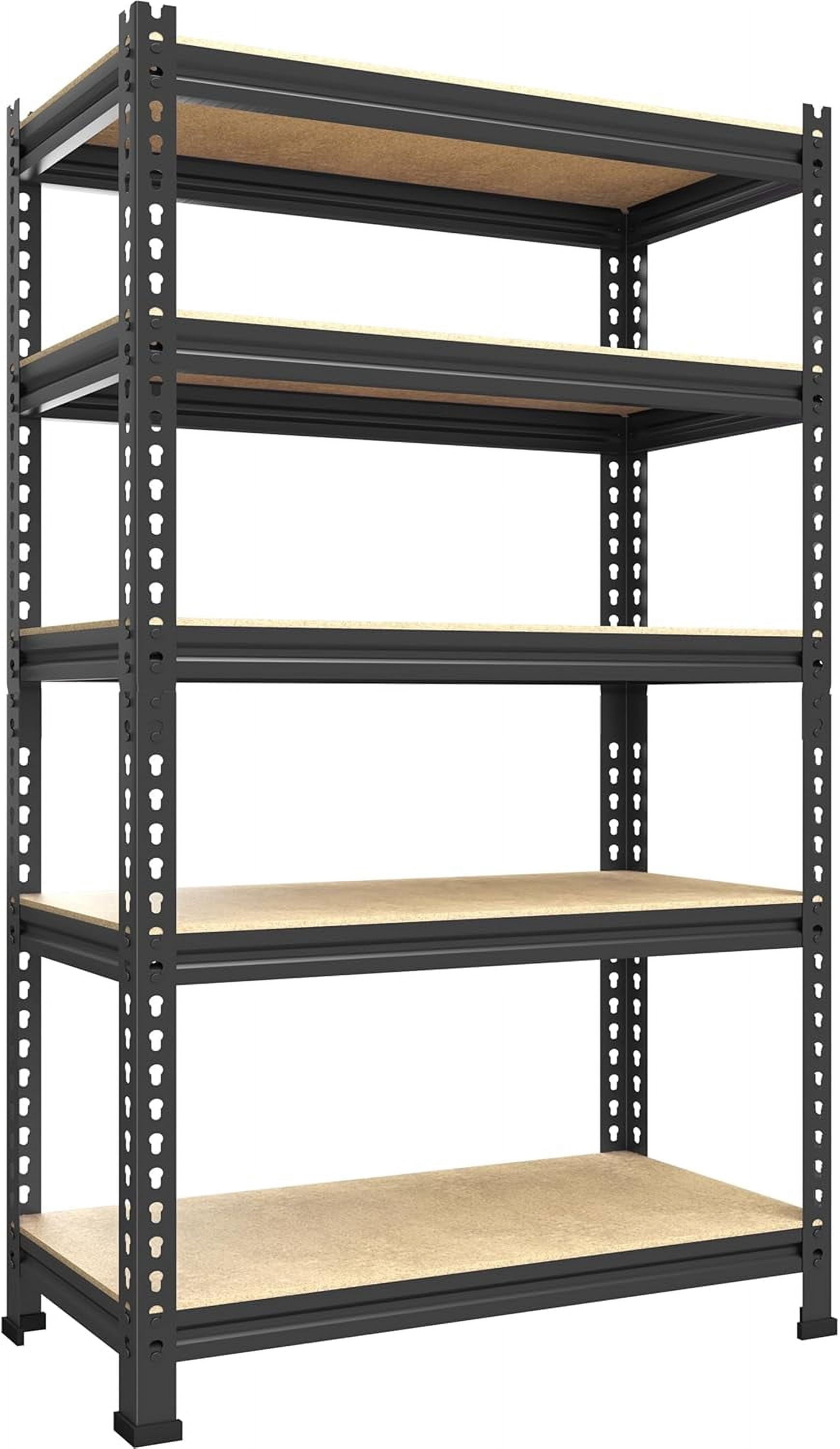 Howcool Heavy Duty Garage Shelving, 2400 lbs 5-Tier Metal Storage Rack, Adjustable Narrow Shelves 28â€W x 12â€D x 60â€H, Boltless Assembly, for Garage Basement Pantry