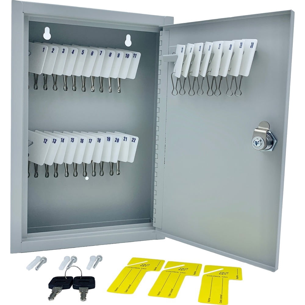 Huron Key Cabinet, Slotted, 30 Key