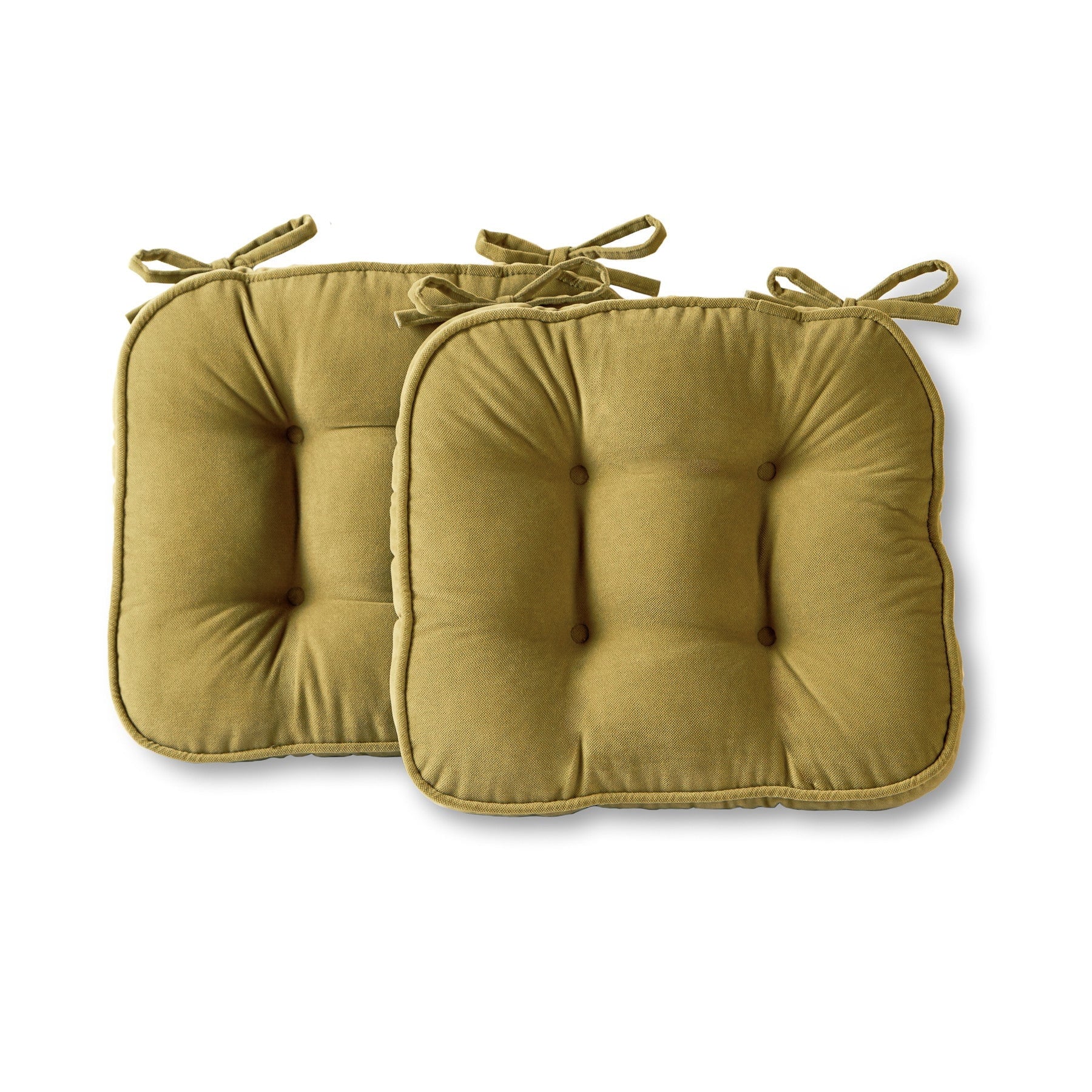 Moss Hyatt Microfiber 17 x 15 in. Indoor Tufted Chair Cushion (2-Pack) by Greendale Home Fashions