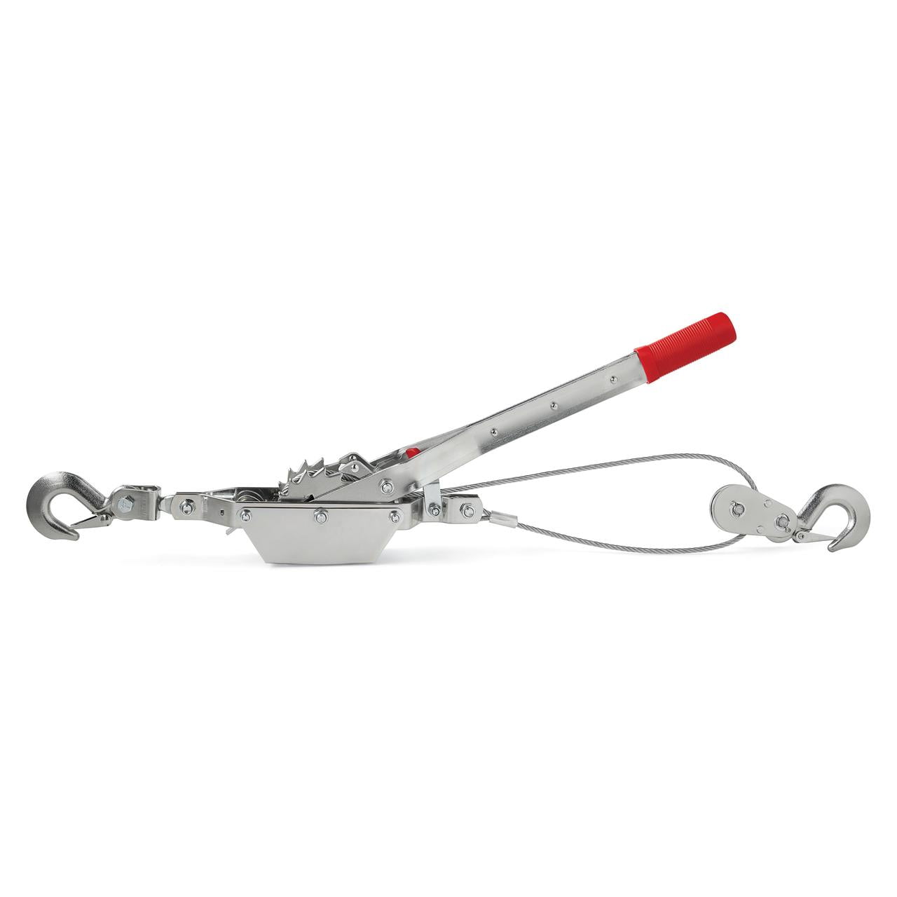 Hyper Tough 2 Ton Steel Dual Gear Power Puller, 4000 lbs. Load Capacity, Hand Winch Cable, Automotive Hoist Winch Puller, Recovery Gear