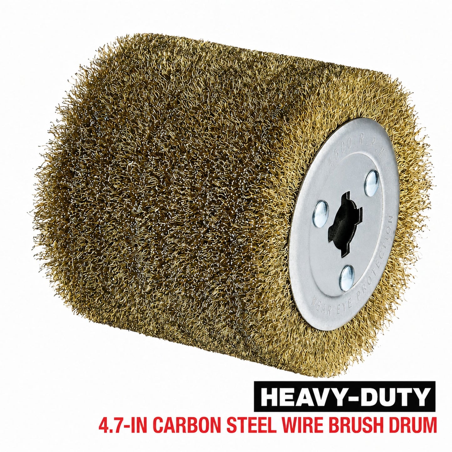 Hyper Tough 4.7-Inch x 4-Inch Carbon-Steel Wire Brush Conditioning Drum