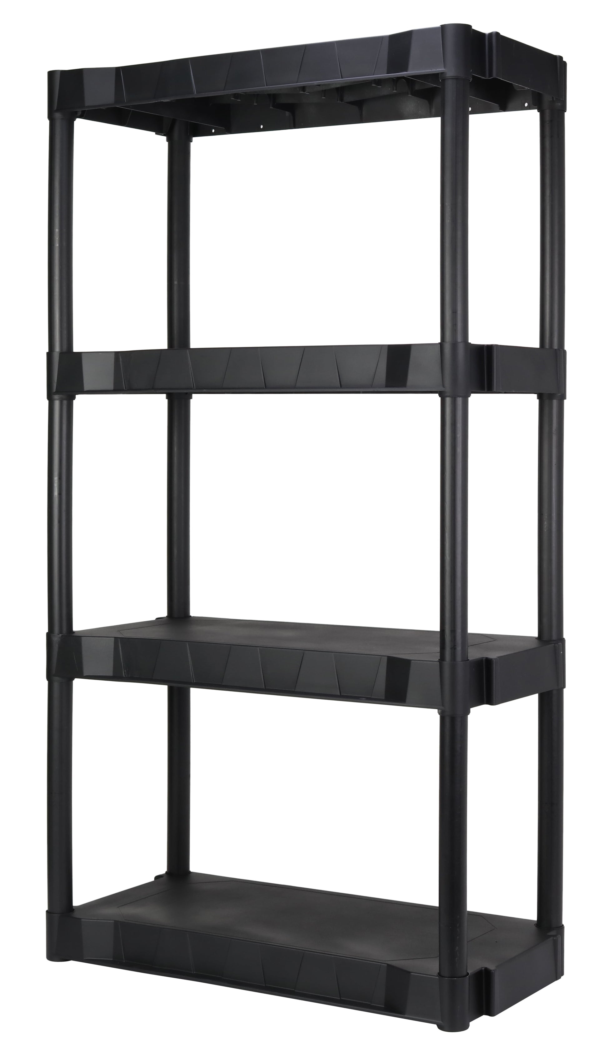 Hyper Tough 4 Shelf Plastic Shelving Unit 13.88" (D) x 30" (W) x  56.2" (H), Black
