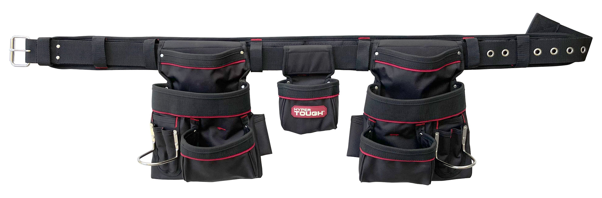 Hyper Tough Carpenter Rig, Padded Tool Belt, Carpenter Belt, Black