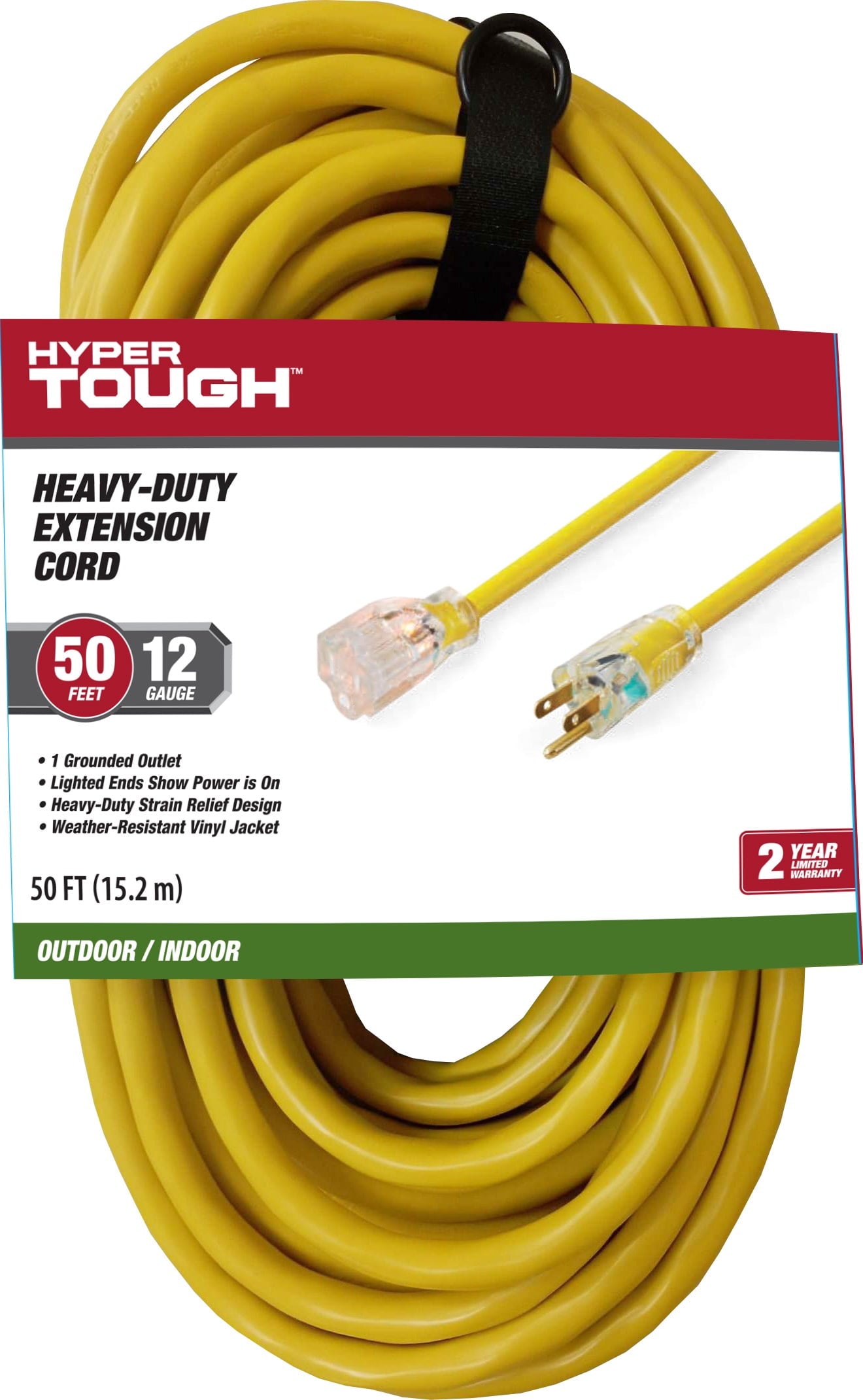 Hyper Tough Indoor/Outdoor Heavy Duty Extension Cord, 50â€™