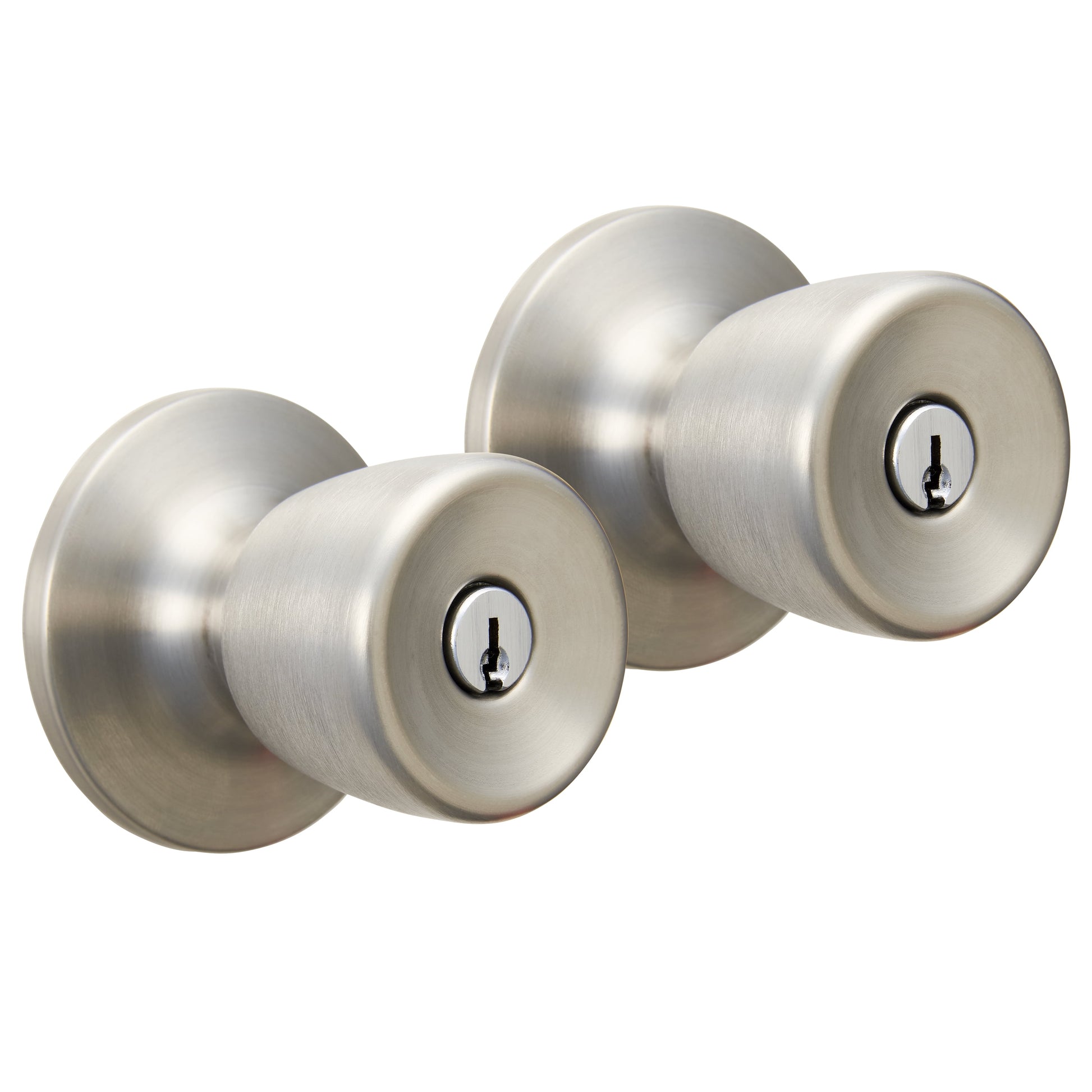 Hyper Tough, Keyed Entry Tulip Style Doorknob Twin pack, Stainless Steel Finish