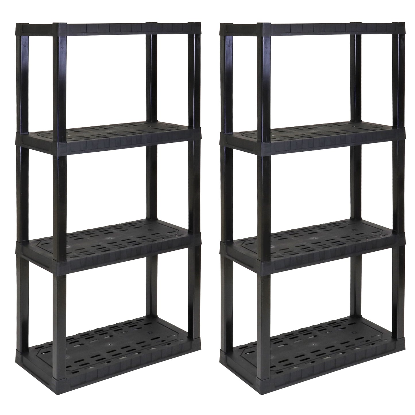 Hyper Tough Garage Shelving Unit Heavy Duty 4-Tier 57"H x 14"D x 30"W 2-Pack Black-400 lb Total Capacity