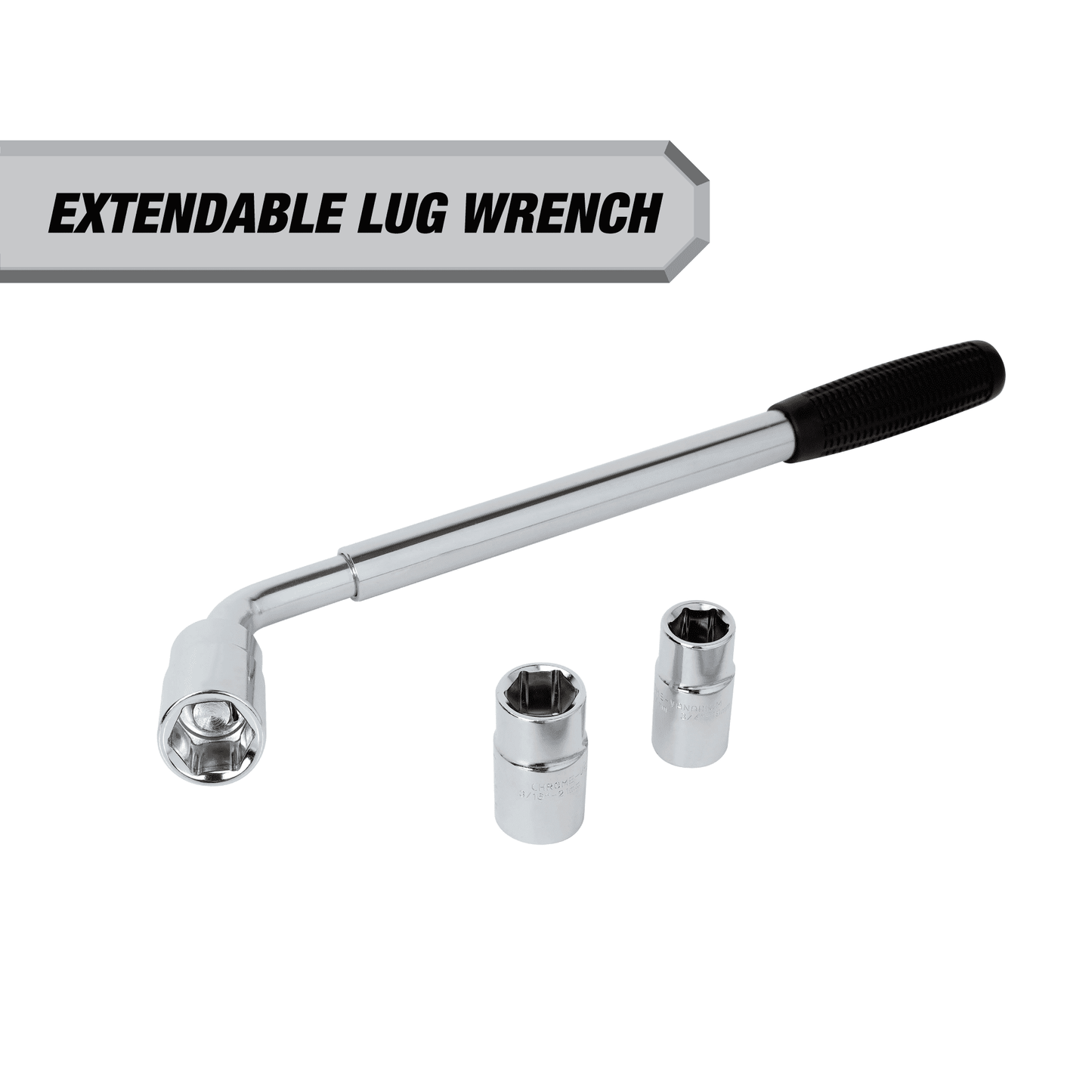 Hyper Tough Heavy Duty Extendable Lug Wrench, 15 to 22-inch Tire Iron, Chrome