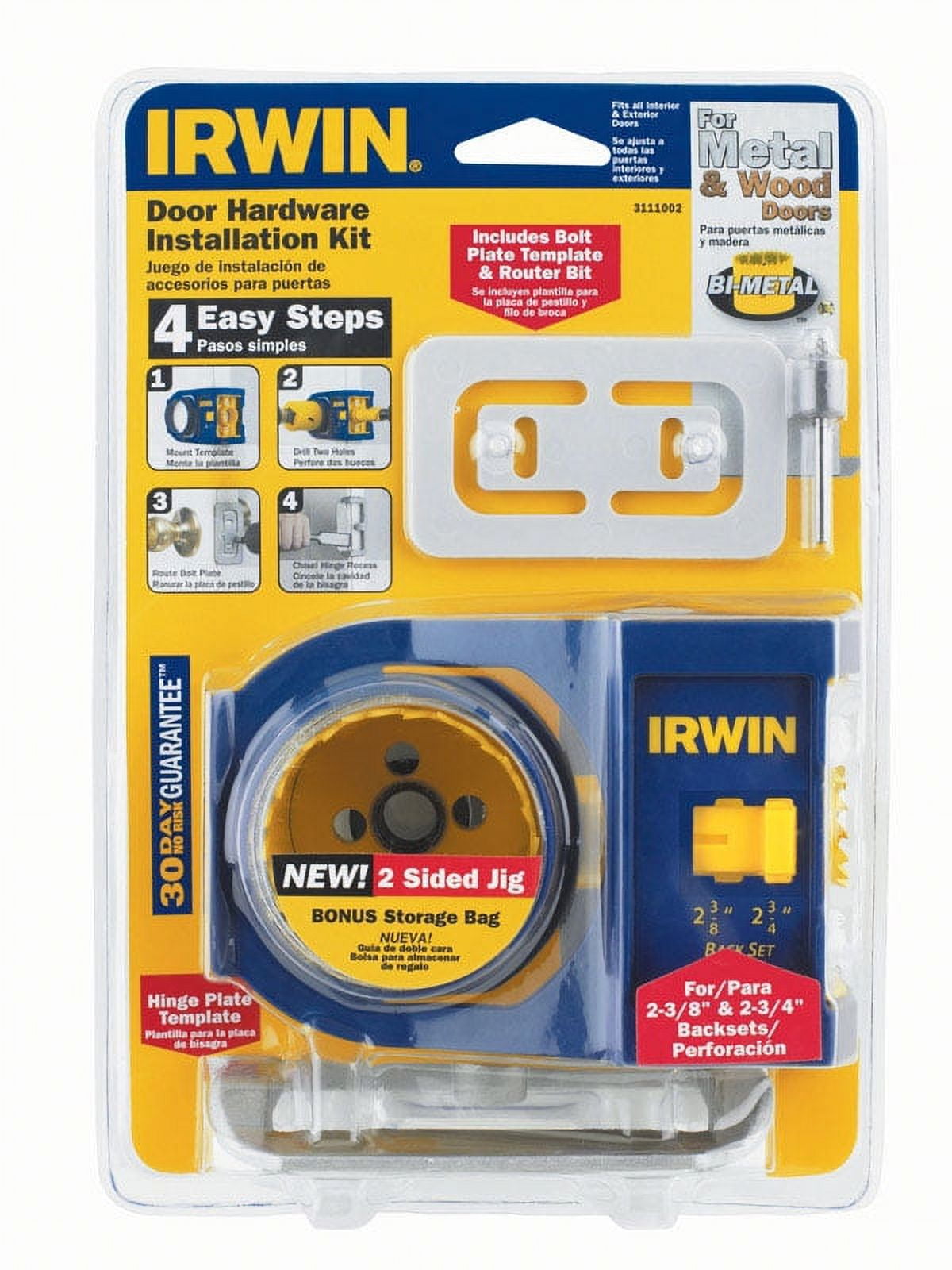 Irwin 2-3/4 in. L Bi-Metal Door Lock Installation Kit 1 pc.
