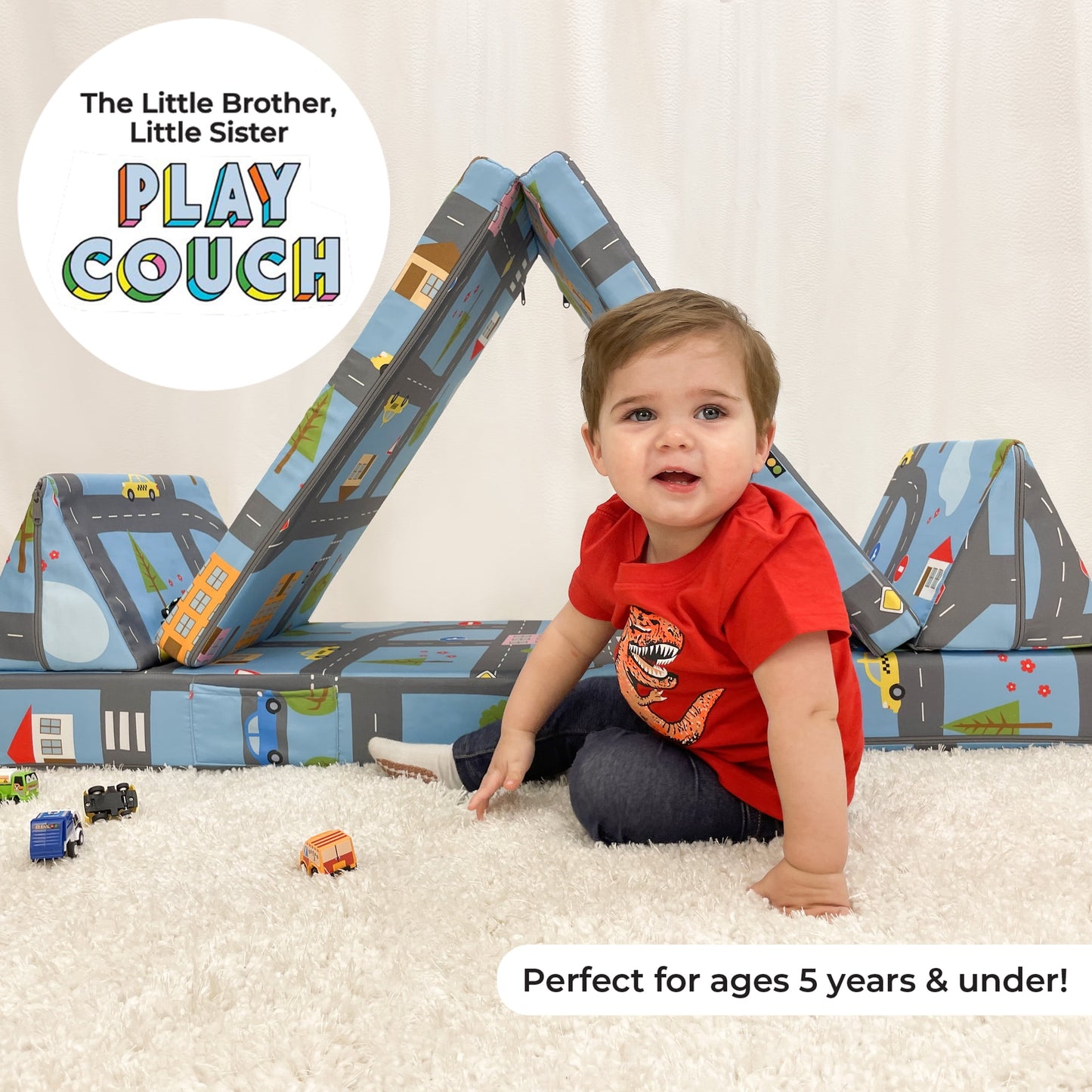 Imaginarium Little Brother, Little Sister Kids and Toddler Play Couch, Road Map