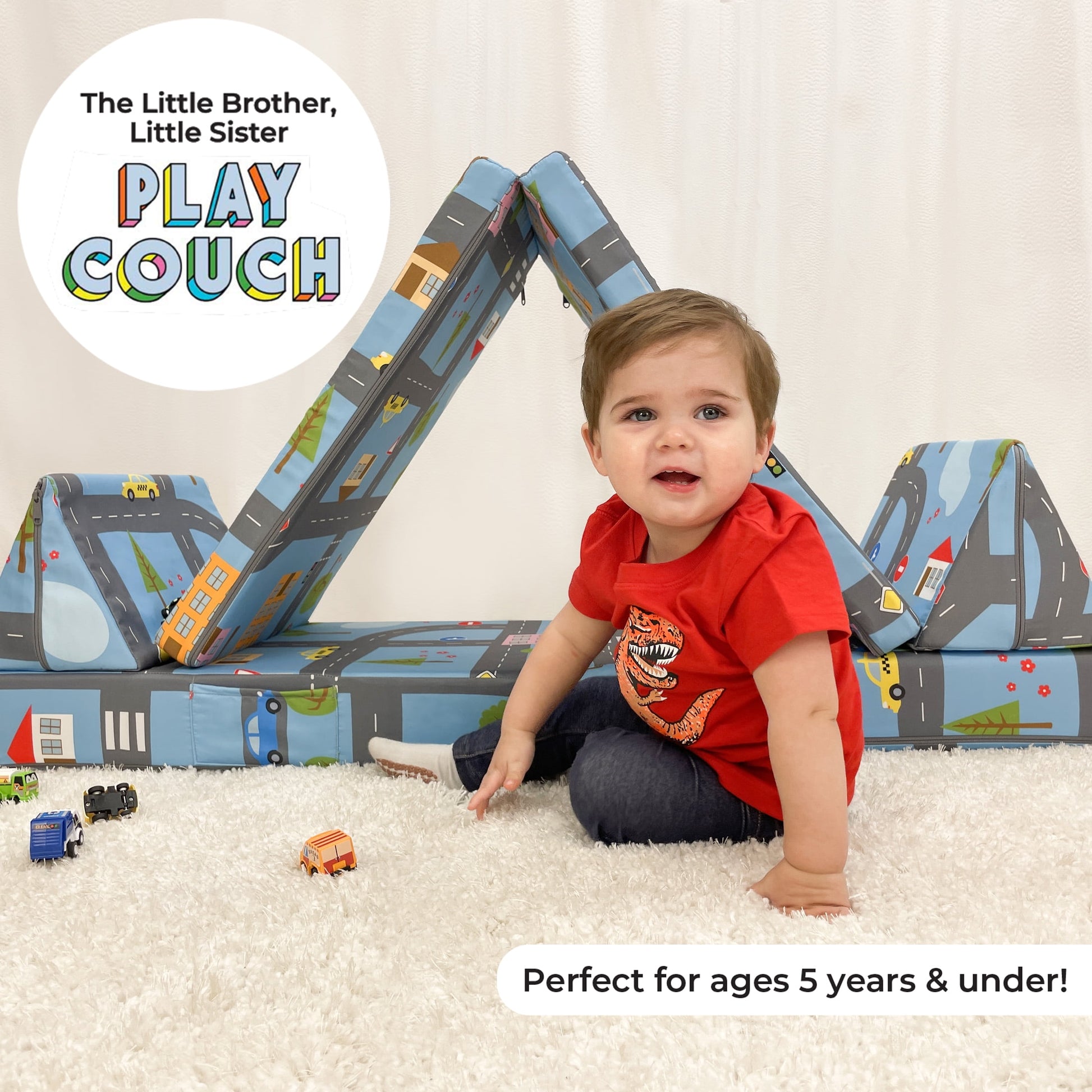 Imaginarium Little Brother, Little Sister Kids and Toddler Play Couch, Road Map