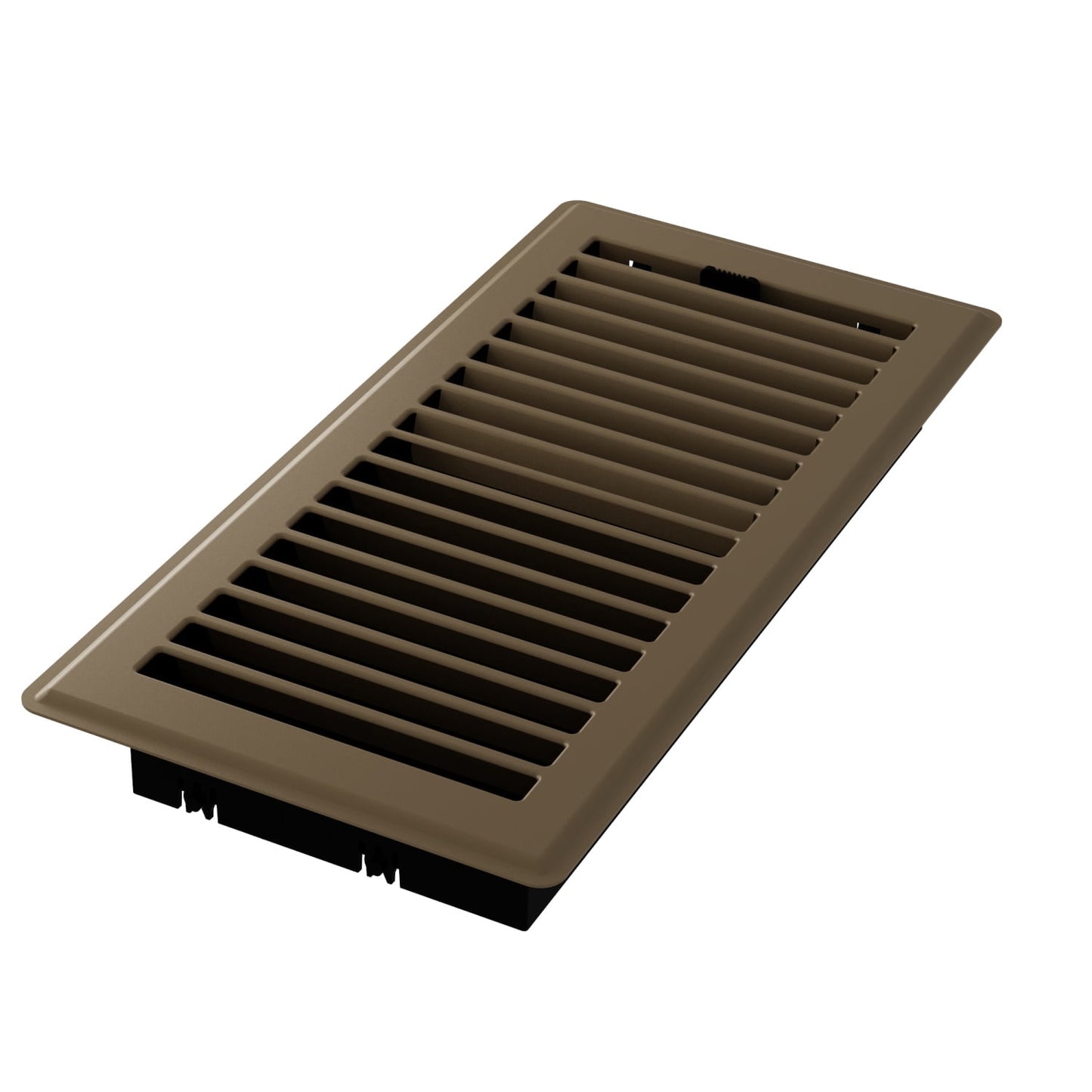 Imperial 4-inch x 10-inch White Steel Painted Louvered Floor Register, Powder-coated, with Plastic Boot, 1-way