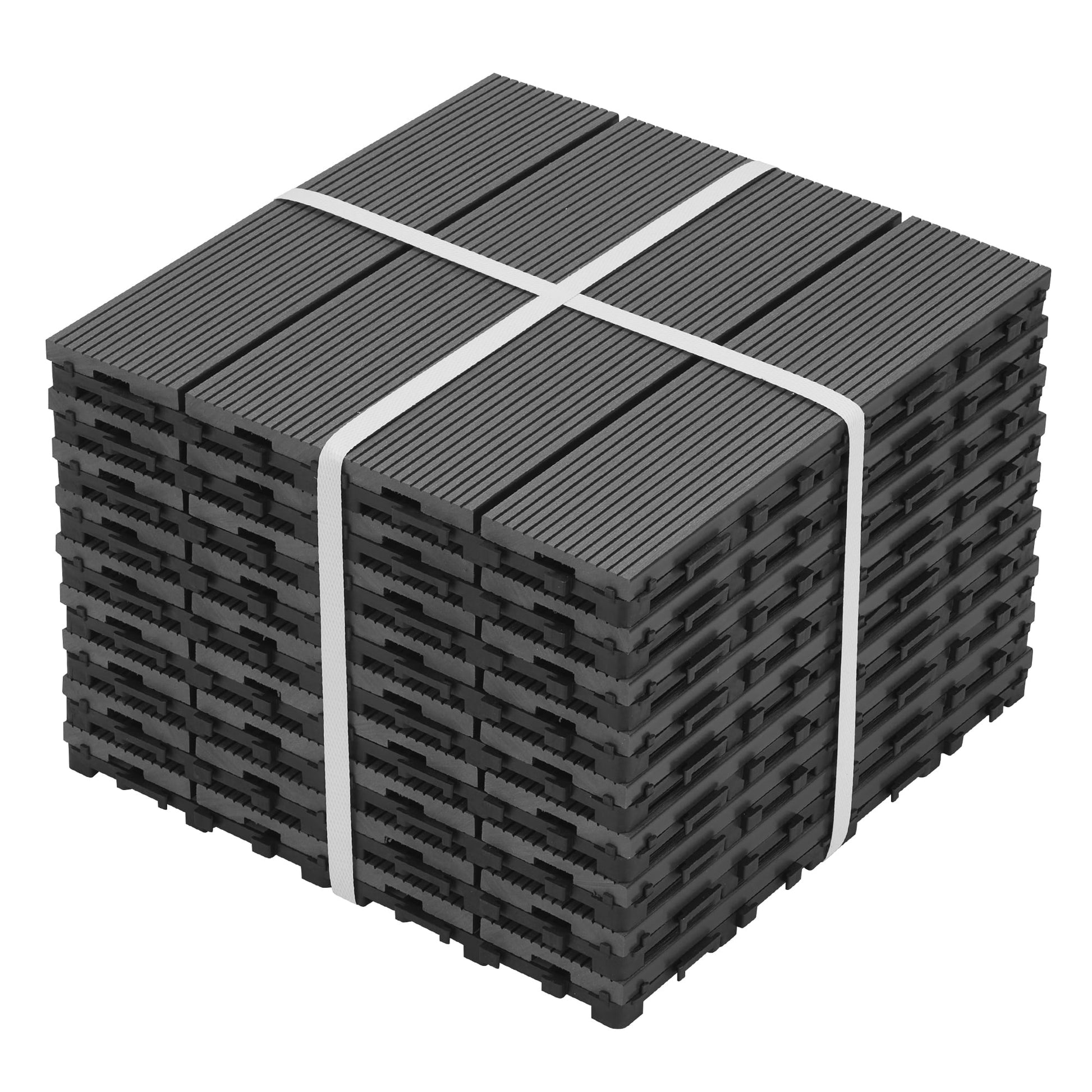 Interlocking Deck Tiles, 9 PCS Waterproof Indoor Outdoor Flooring Tiles for Patio Balcony Porch Backyard Bedroom, Gray