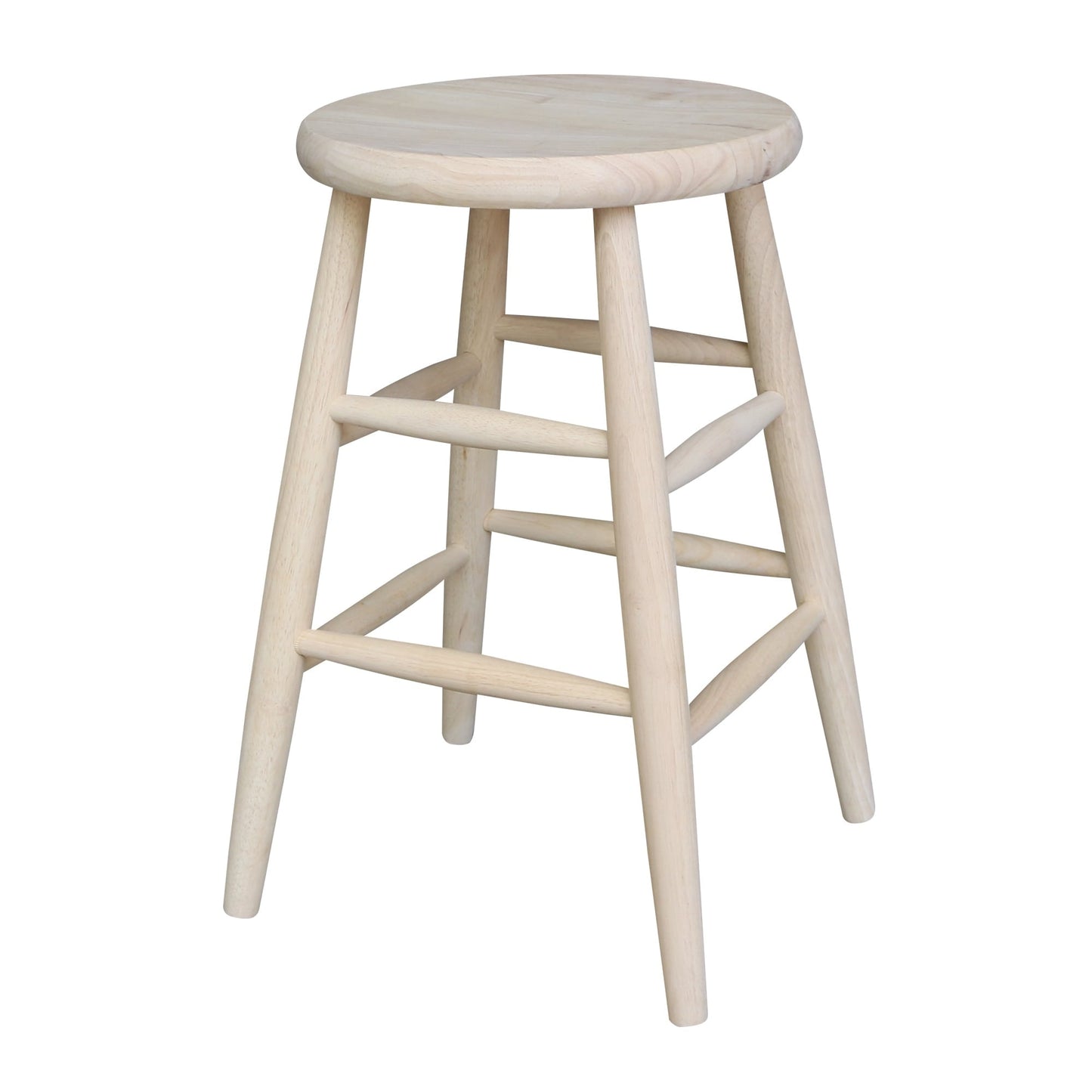 International Concepts 24-in Scooped Seat Wood Stool, Unfinished