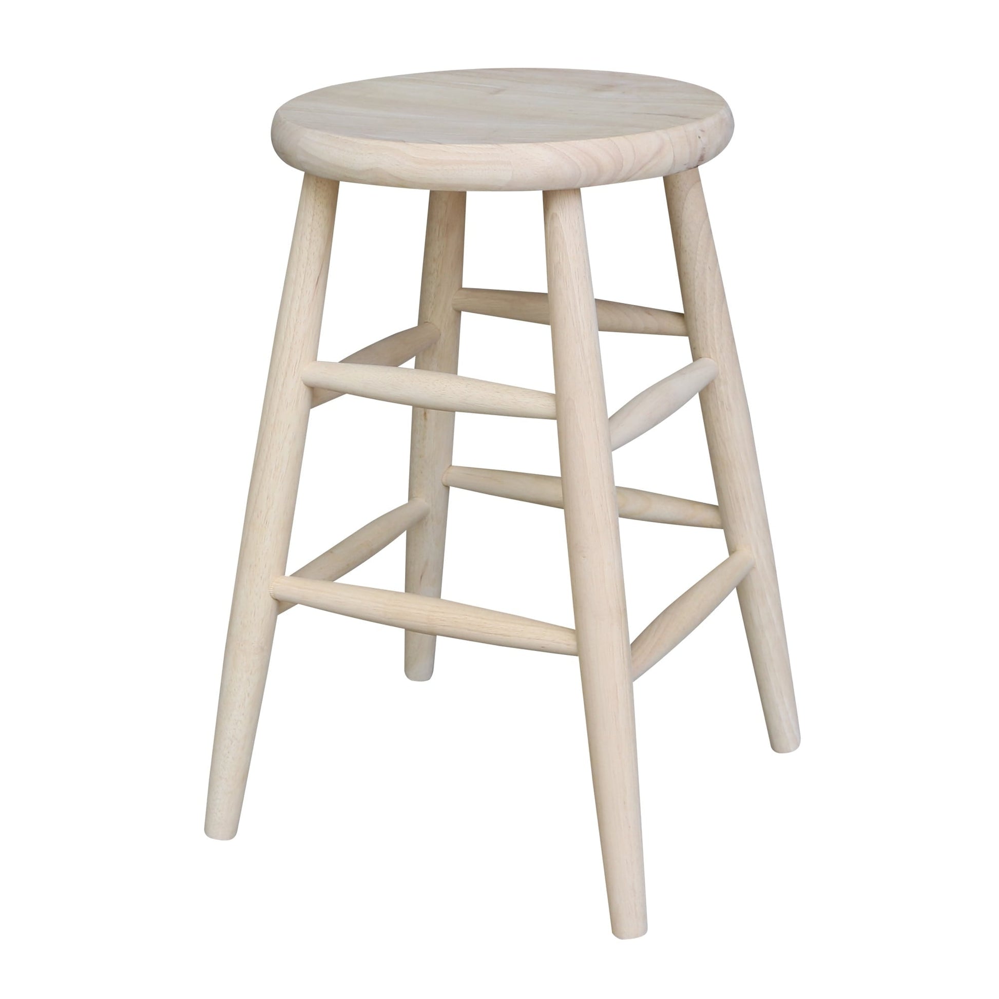 International Concepts 24-in Scooped Seat Wood Stool, Unfinished