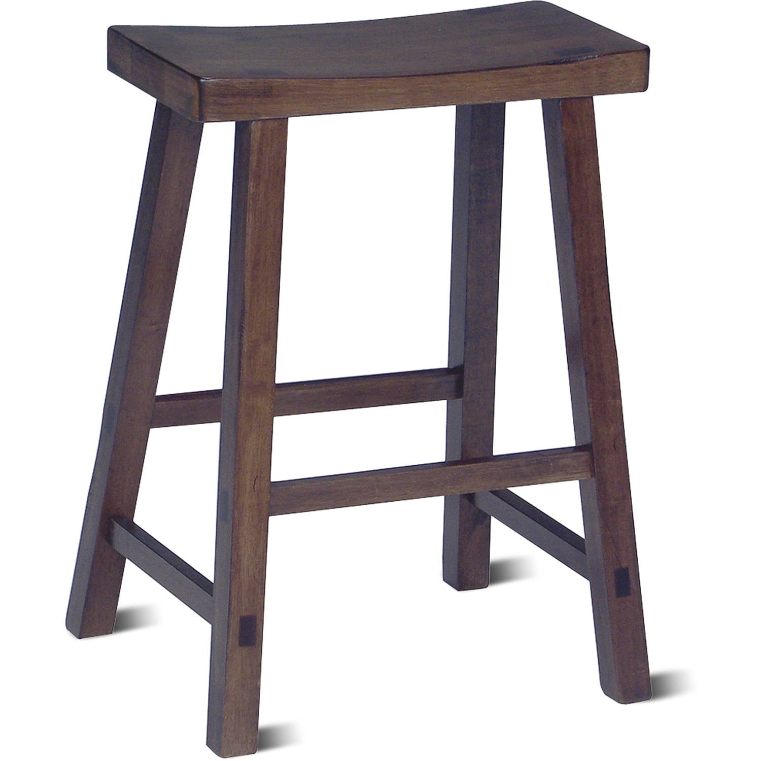 International Concepts Saddleback 24" Wood Counter Height Stool in Walnut