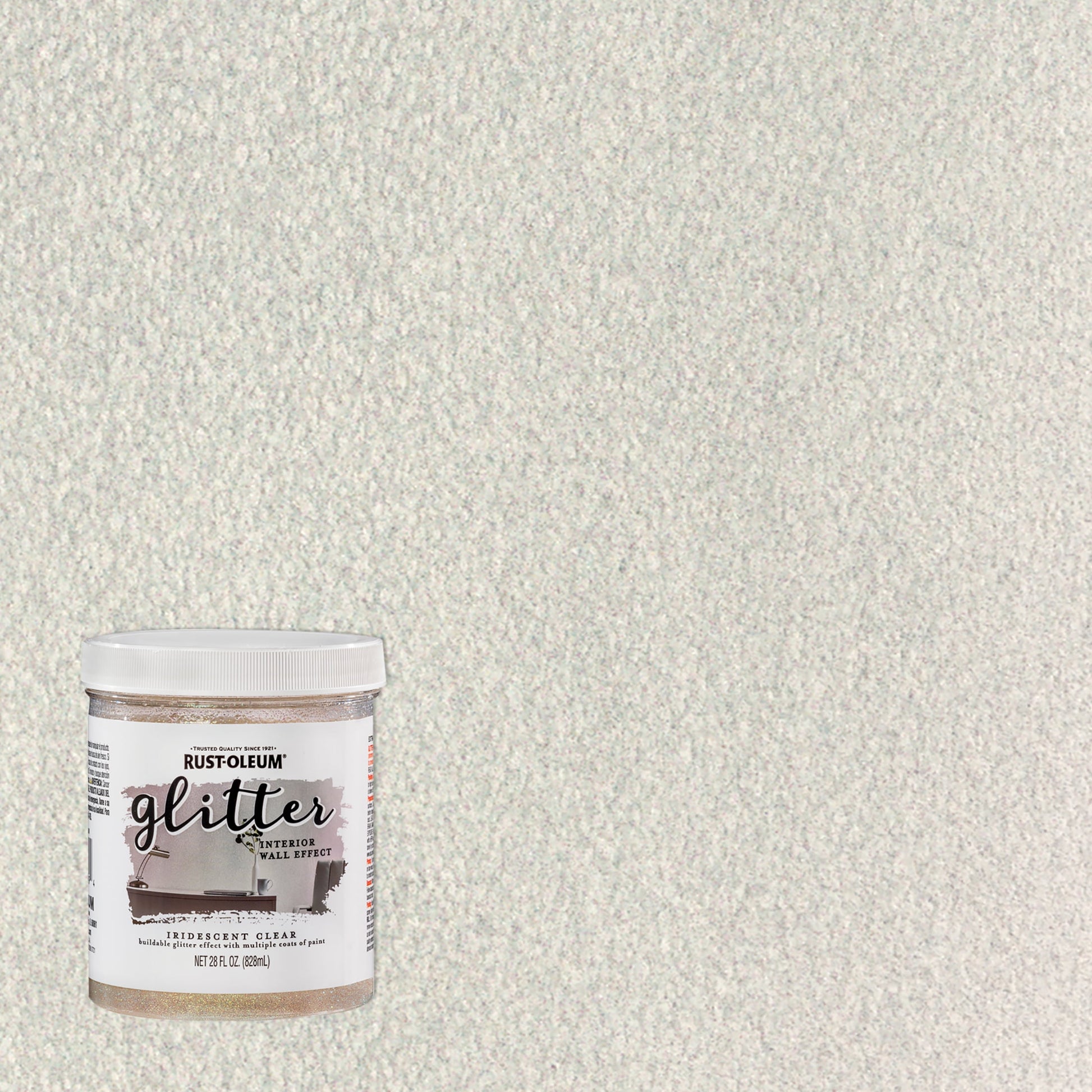 2 Pack, Iridescent, Rust-Oleum Specialty Glitter Interior Wall Paint, Quart