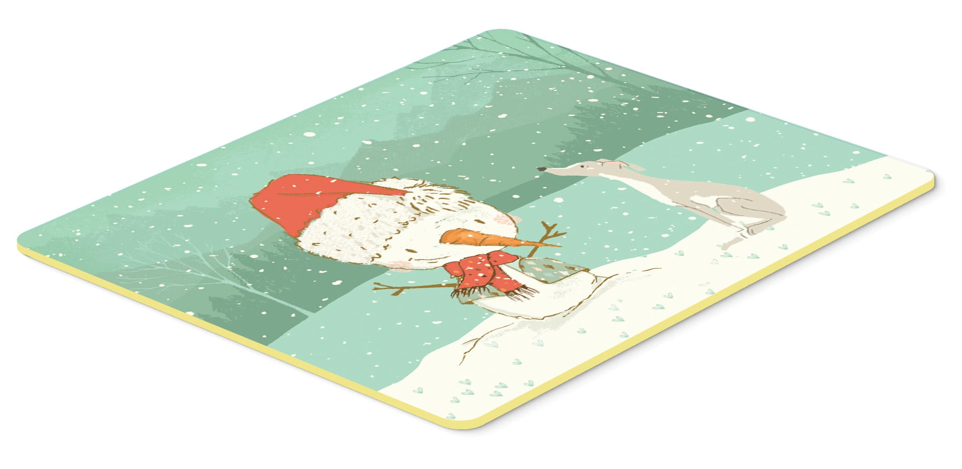 Italian Greyhound Snowman Christmas Kitchen or Bath Mat 24x36
