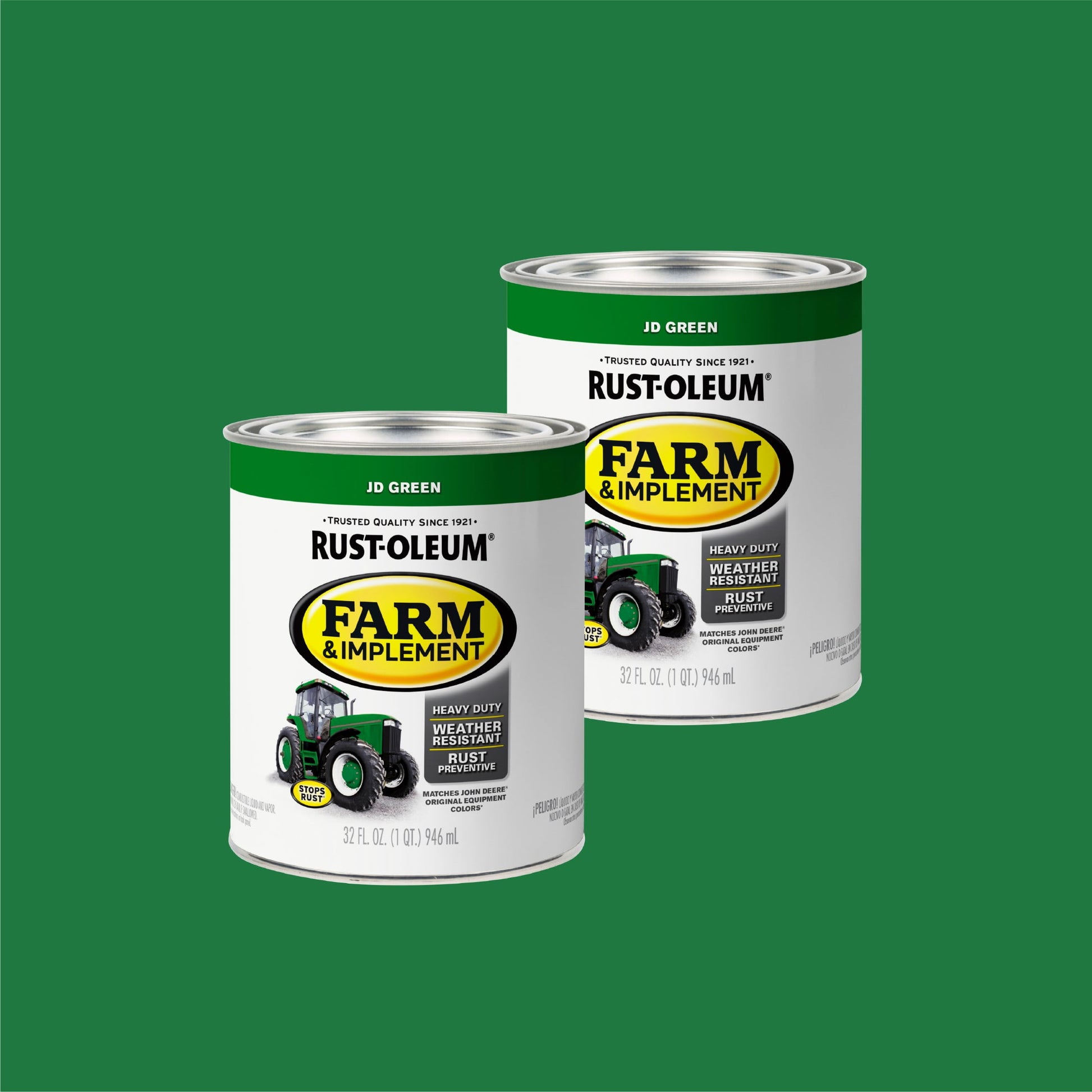2 Pack, JD Green, Rust-Oleum Specialty Gloss Farm and Implement Paint-280108, 1 qt