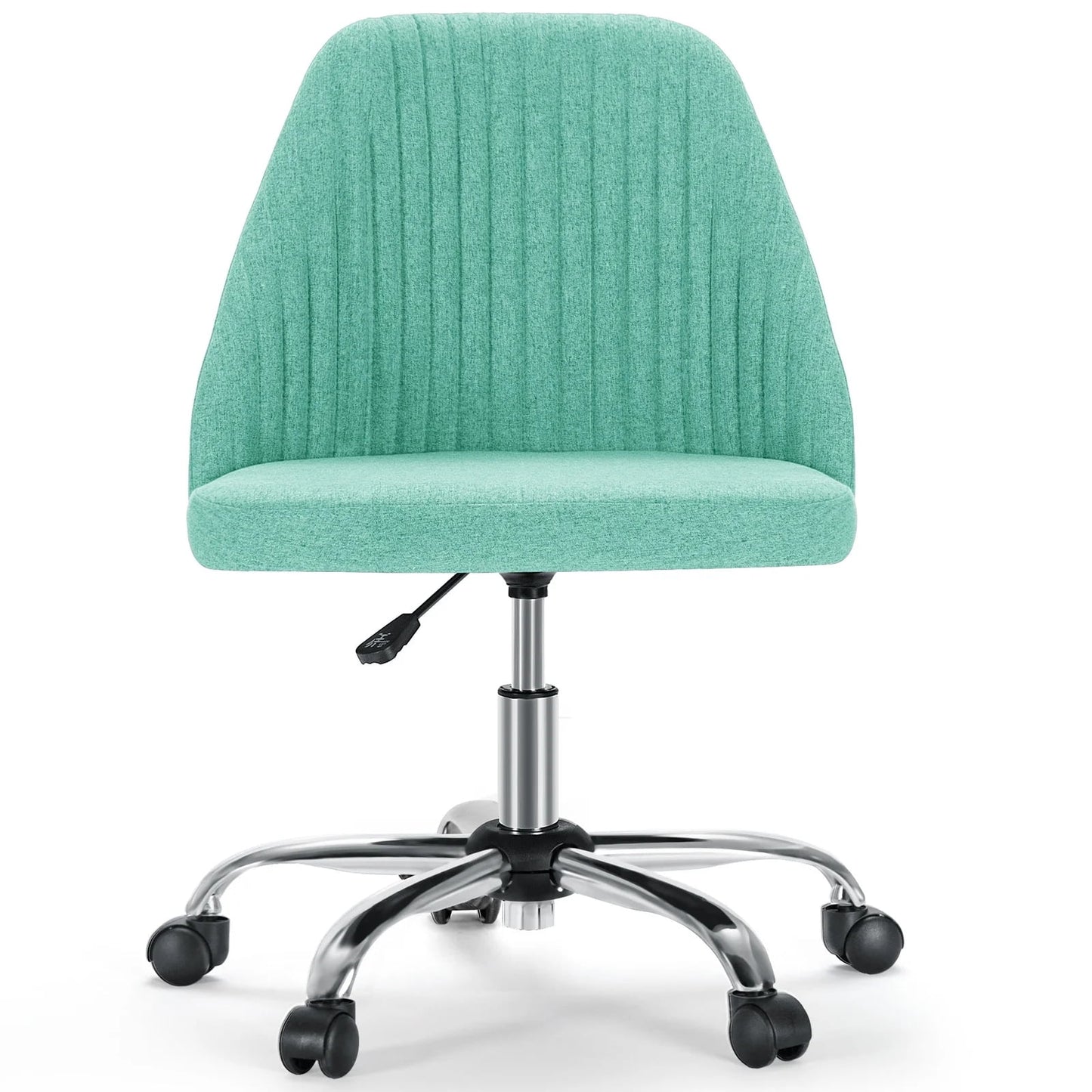 JOINSUN Armless Office Chair Modern Fabric Home Office Desk Chair, Adjustable Swivel Vanity Chair, Green
