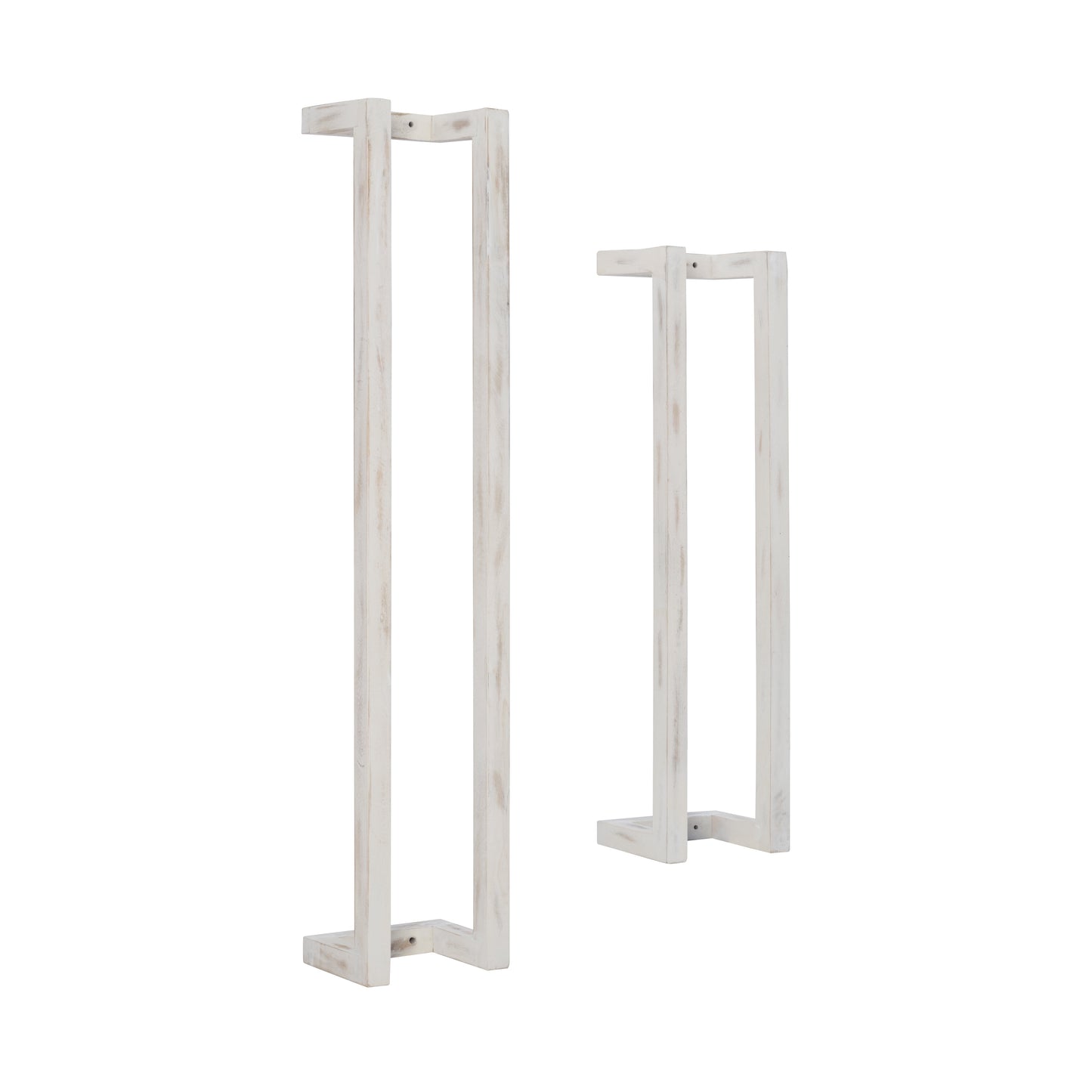 Powell Janelle Set of 2 White Wood Wall-Mounted Bathroom Towel Rack