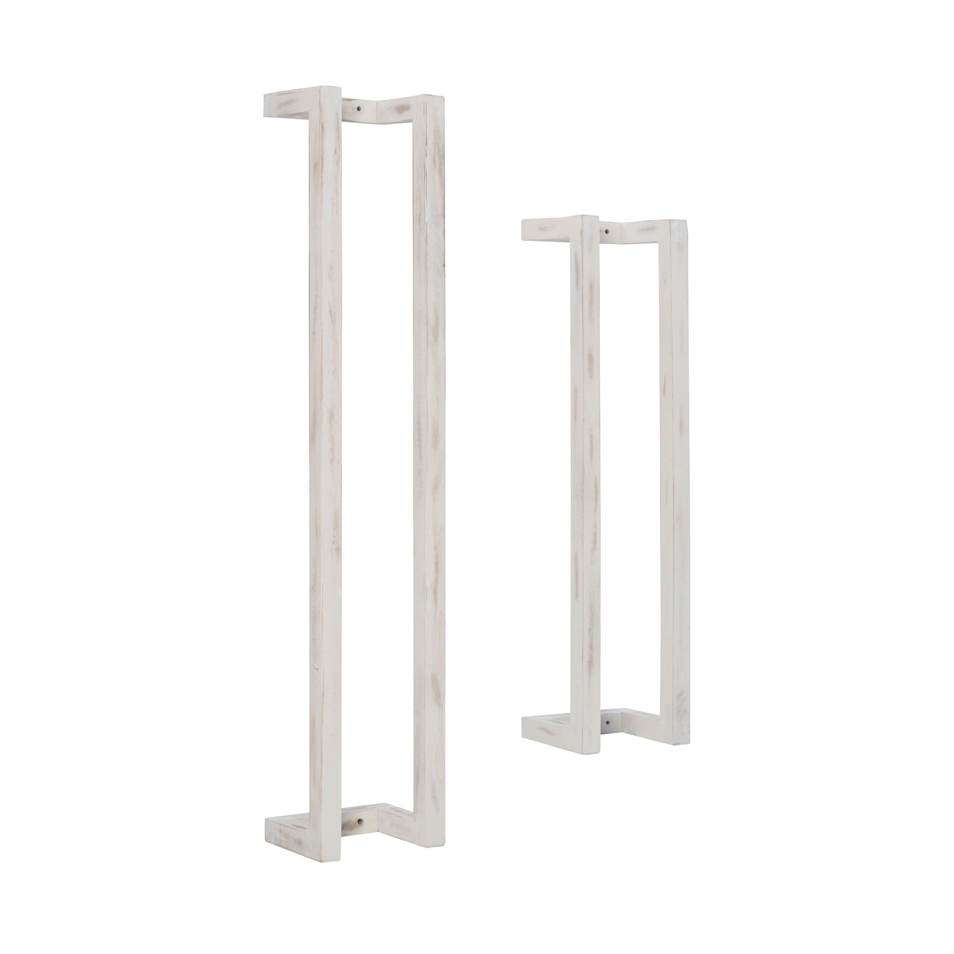 Powell Janelle Set of 2 White Wood Wall-Mounted Bathroom Towel Rack