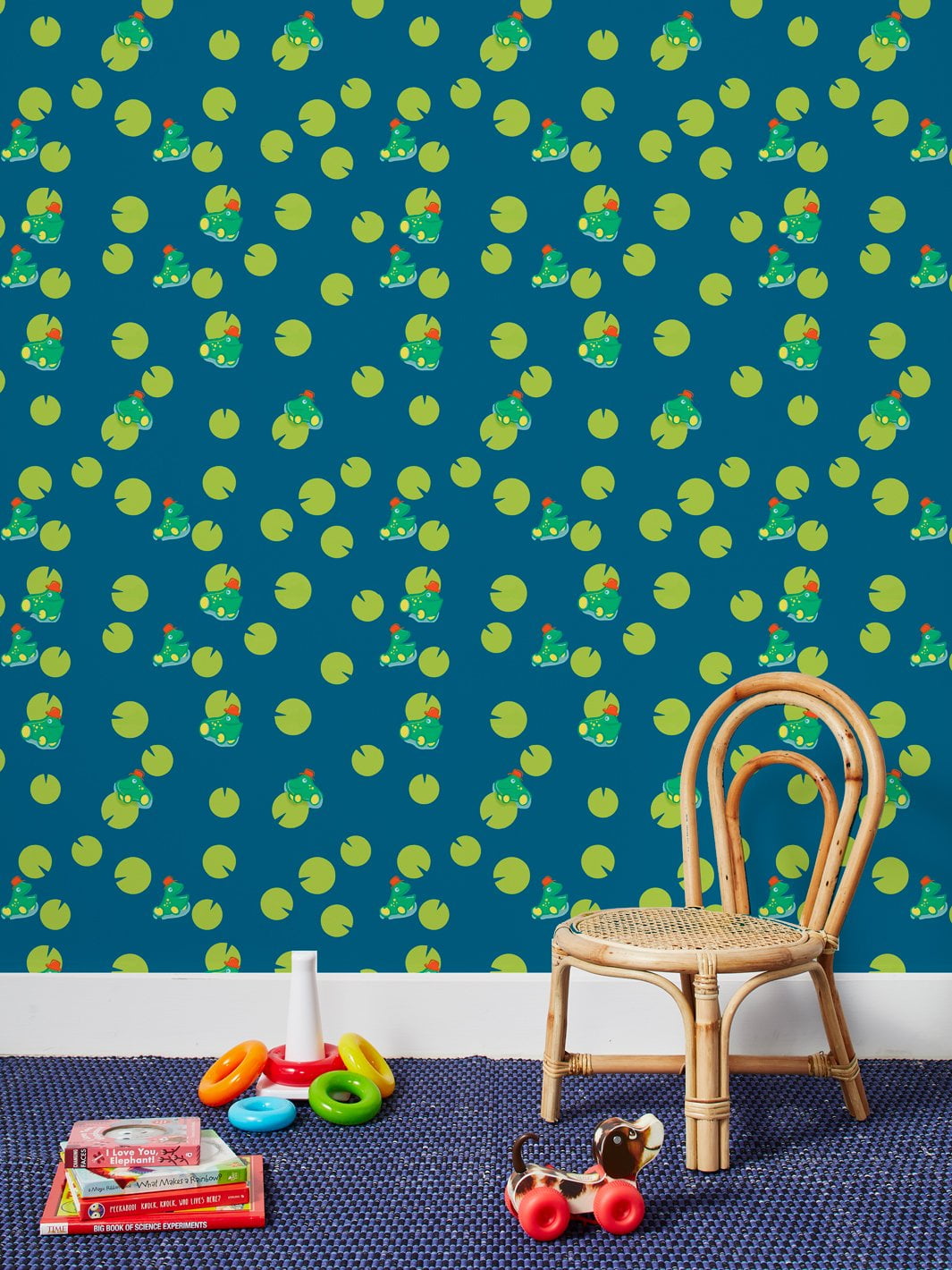 Jolly Jumper and Lily Removable Vinyl Wallpaper By Fisher-Price - Cadet Blue