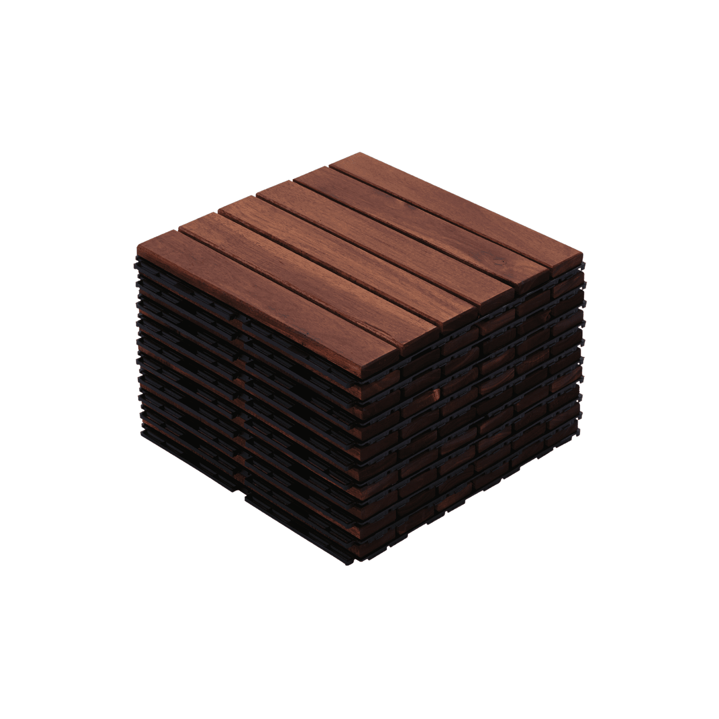 Jopath 10 Pack Plastic Interlocking Deck Tiles,12"x12" Waterproof Patio Tiles for Indoor Outdoor Use,Patio Floor Decking Tiles for Garden Lawn Porch Poolside Balcony,Brown