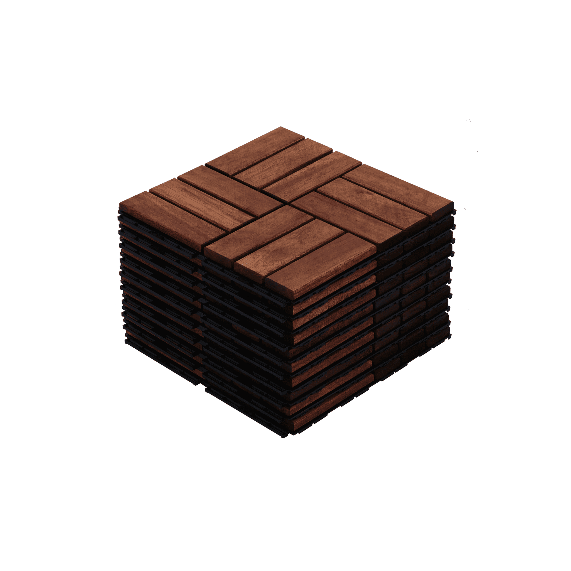 Jopath 10 Pack Waterproof Interlocking Deck Tiles,12"x12" Plastic Patio Tiles for Indoor Outdoor Use,Patio Floor Decking Tiles for Garden Lawn Porch Poolside Balcony,Brown
