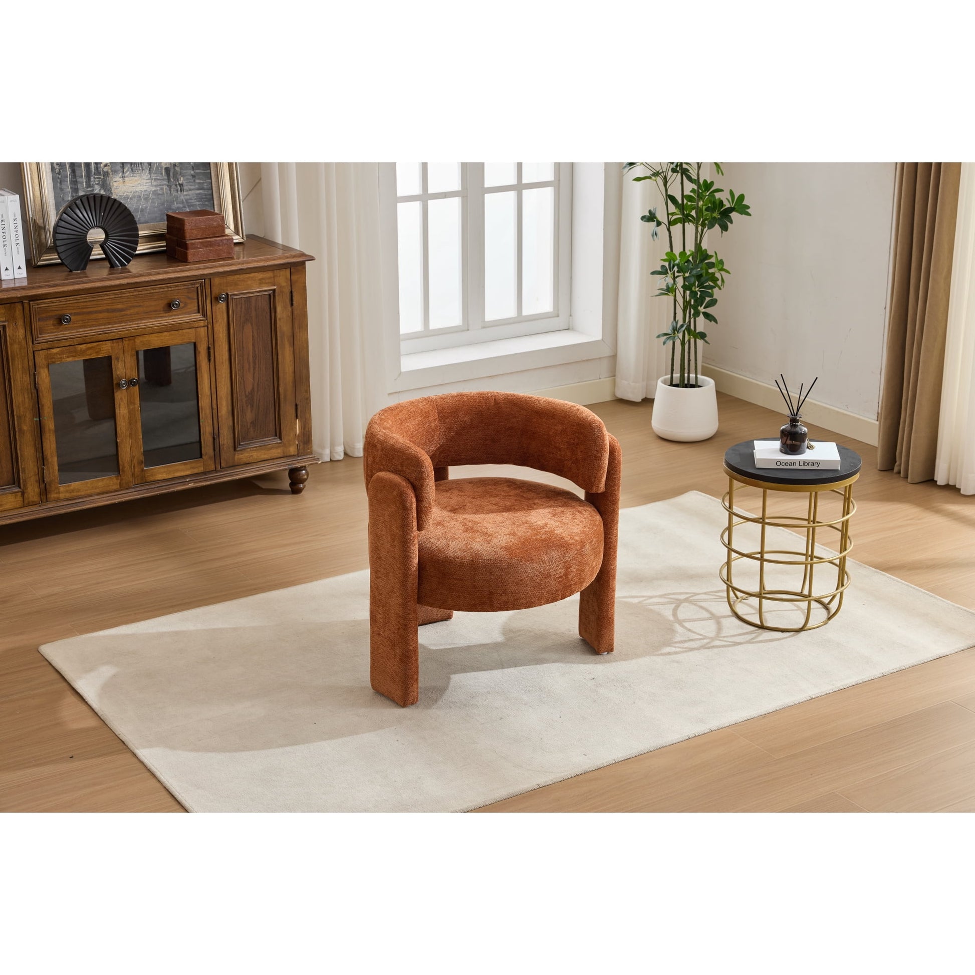 Jopath Accent Chair, Contemporary Boucle Fabric Accent Armchair Minimalist and Stylish Accent Seating for Living Room Bedroom Apartment Office Green