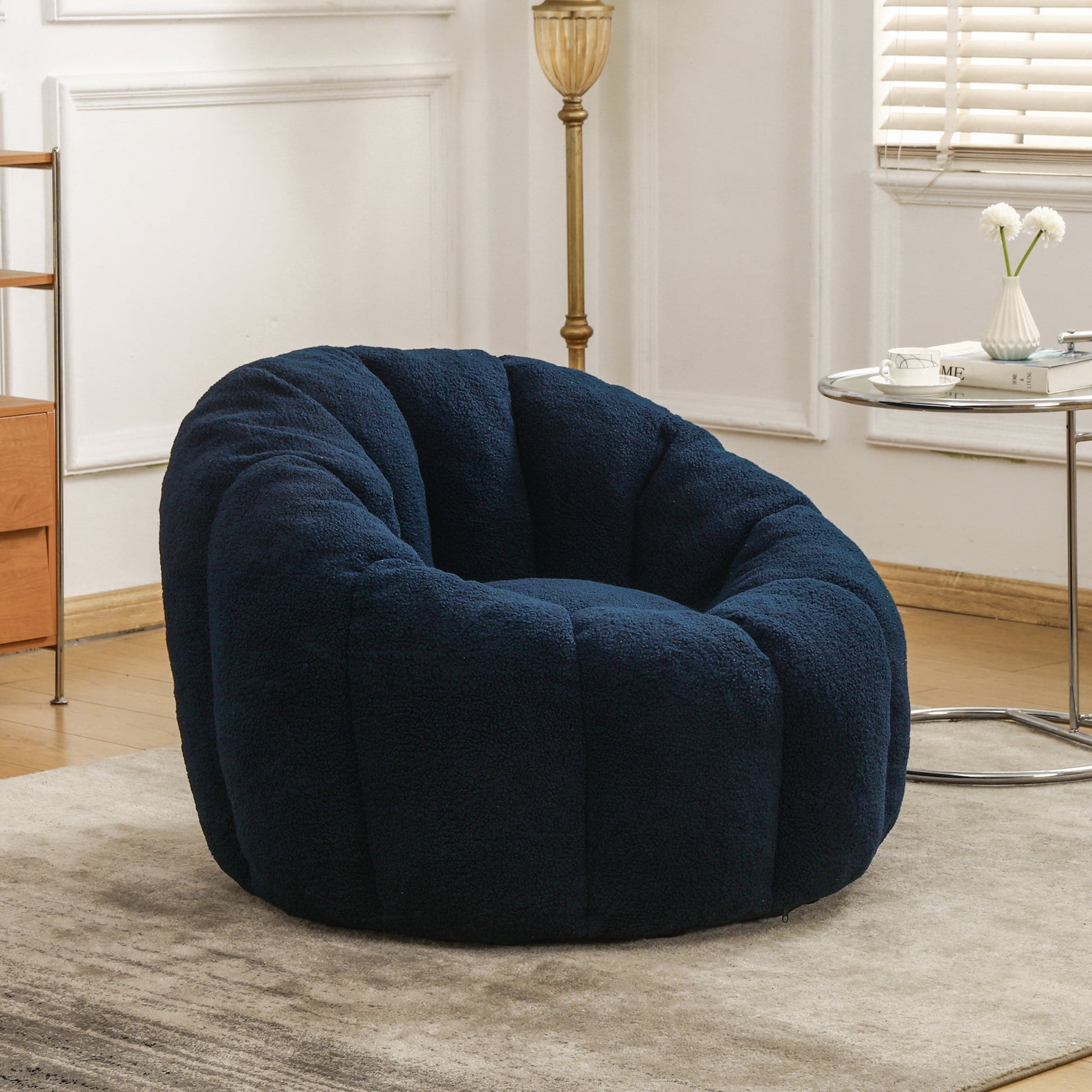 Jopath Bean Bag Chair for Adults and Kids,Oversized Bean Bag Sofa with Armrests Stuffed High-Density Foam,Lazy Sofa Floor Sofa for Living Room Bedroom,Light Blue