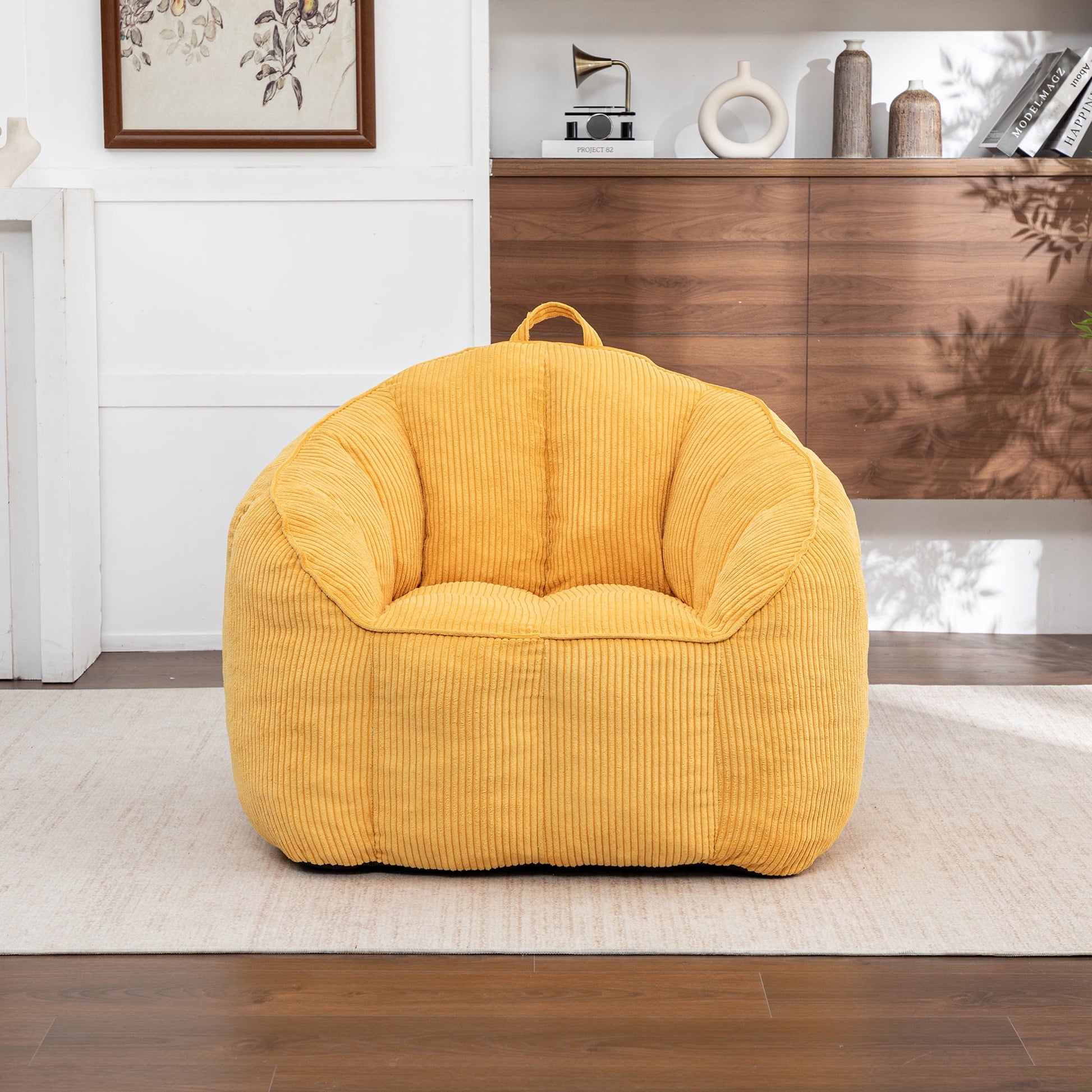 Jopath Giant Bean Bag Chair Sofa for Adults Teens,Comfy Corduroy Large Bean Bag Chairs with Fillings,High Elasticity Lazy Sofa for Bedroom Living Room,