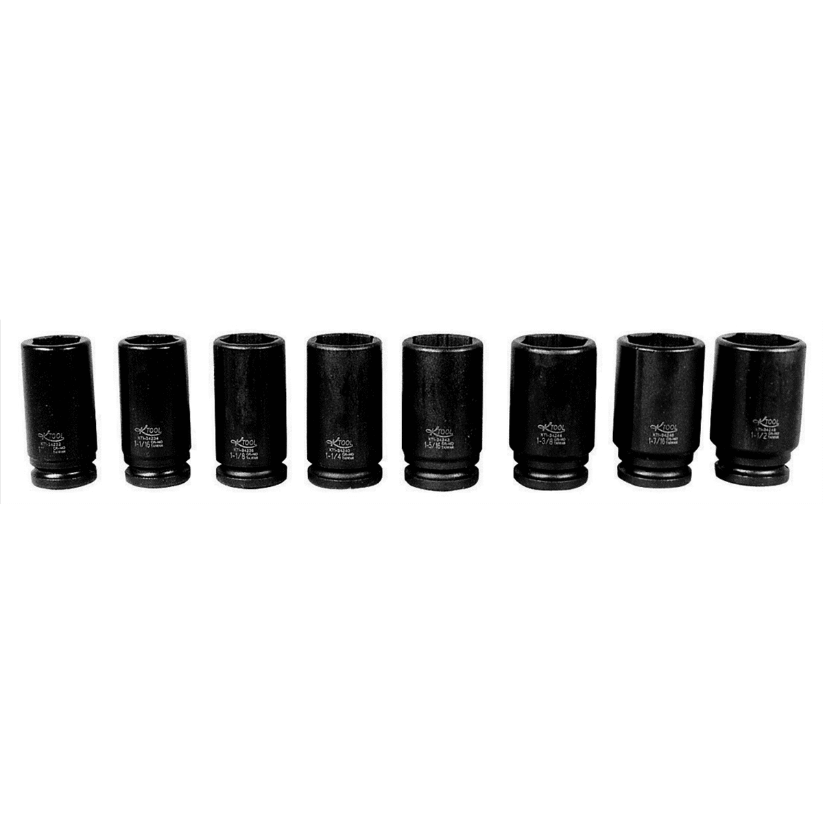 K-Tool 34200 8 Piece 3/4" Drive 6-Point Deep Impact Socket Set