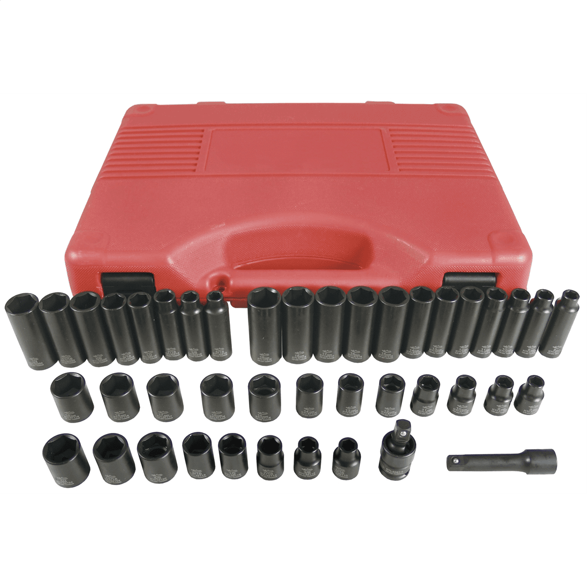 K-Tool 37042 42-pc 3/8" Drive 6pt Fractional SAE & Metric Impact Socket Set