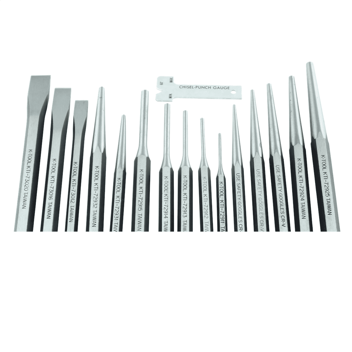 K-Tool 72901K 15-pc Punch & Chisel Set (In Kit Bag)