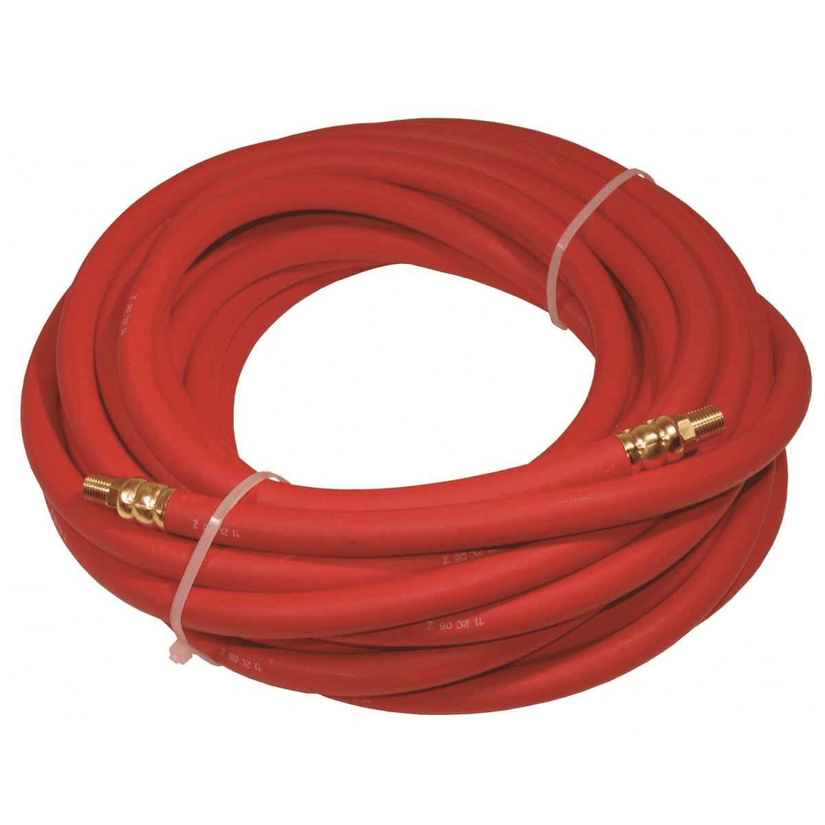 K Tool International 72025 3/8 inch x 25' Rubber Air Hose for Garages, Repair Shops and Diy, 1/4 inch Mnpt, Solid Brass Fittings, 300 Psi, Protective