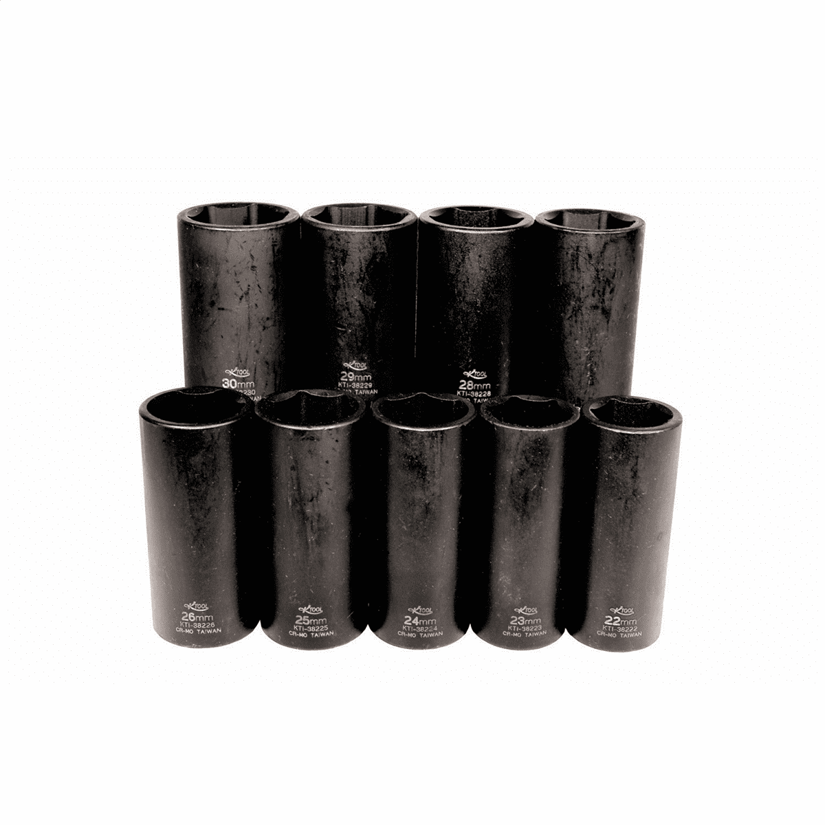 K Tool International Socket Set Metric Impact 9 Piece 1/2 Inch Drive 6 Point