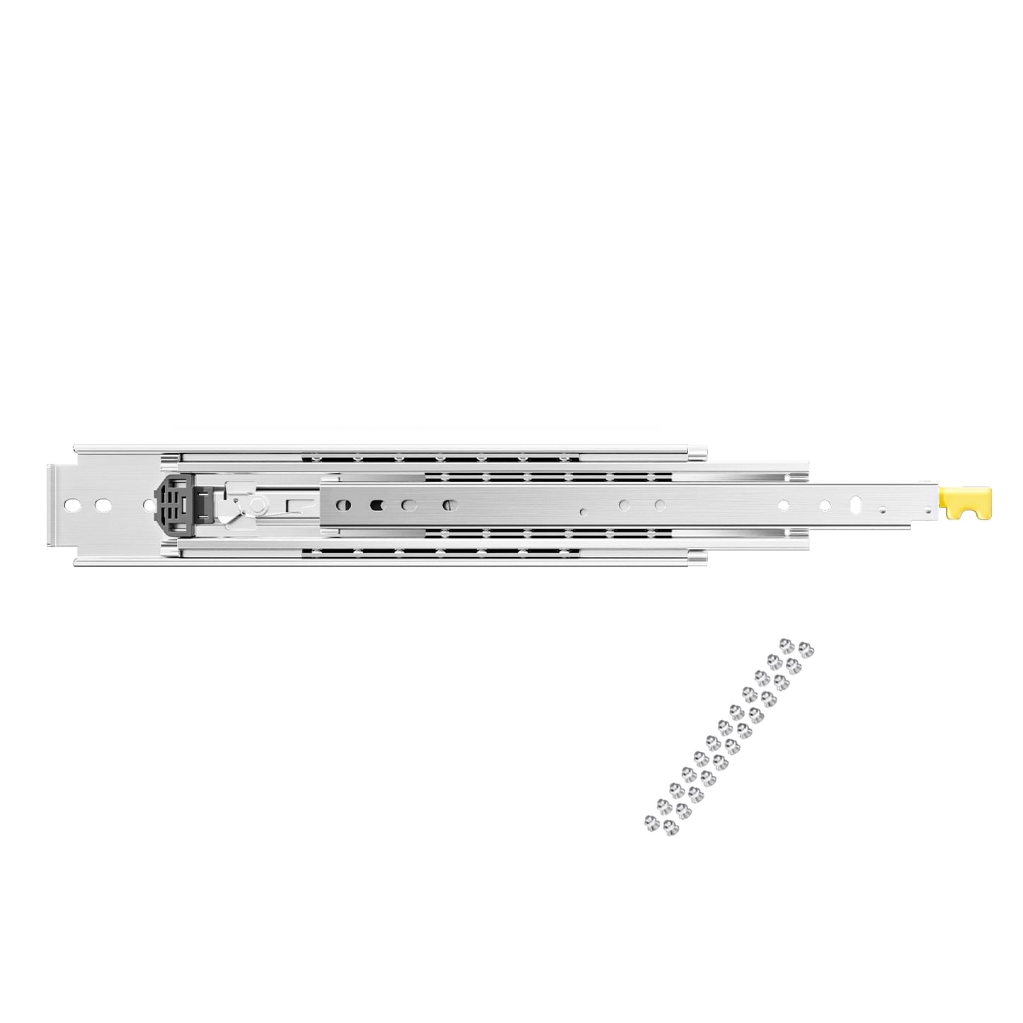 KFFKFF 1 Pair Full Extension Drawer Slides, Various Sizes 18-60 in, 500 lbs Load Capacity, Locking Ball Bearing Side Mount Drawer Rails