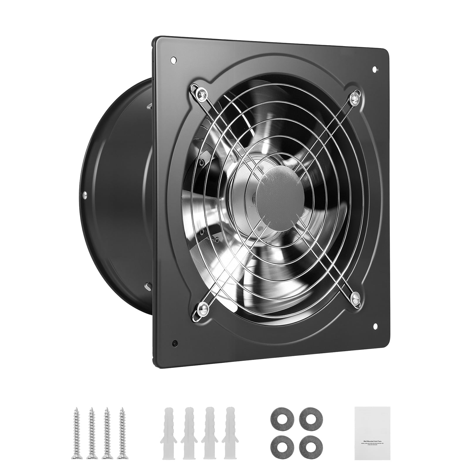 KFFKFF Ventilador de Escape de Pared de 10 Pulgadas, Ventilador de VentilaciÃ³n de Alto Rendimiento de 988 CFM con Interruptor de Encendido/apagado, DiseÃ±o de Bajo Consumo para Ãticos, Garajes, SÃ³tanos, Talleres, Cocinas y Gallineros, Negro