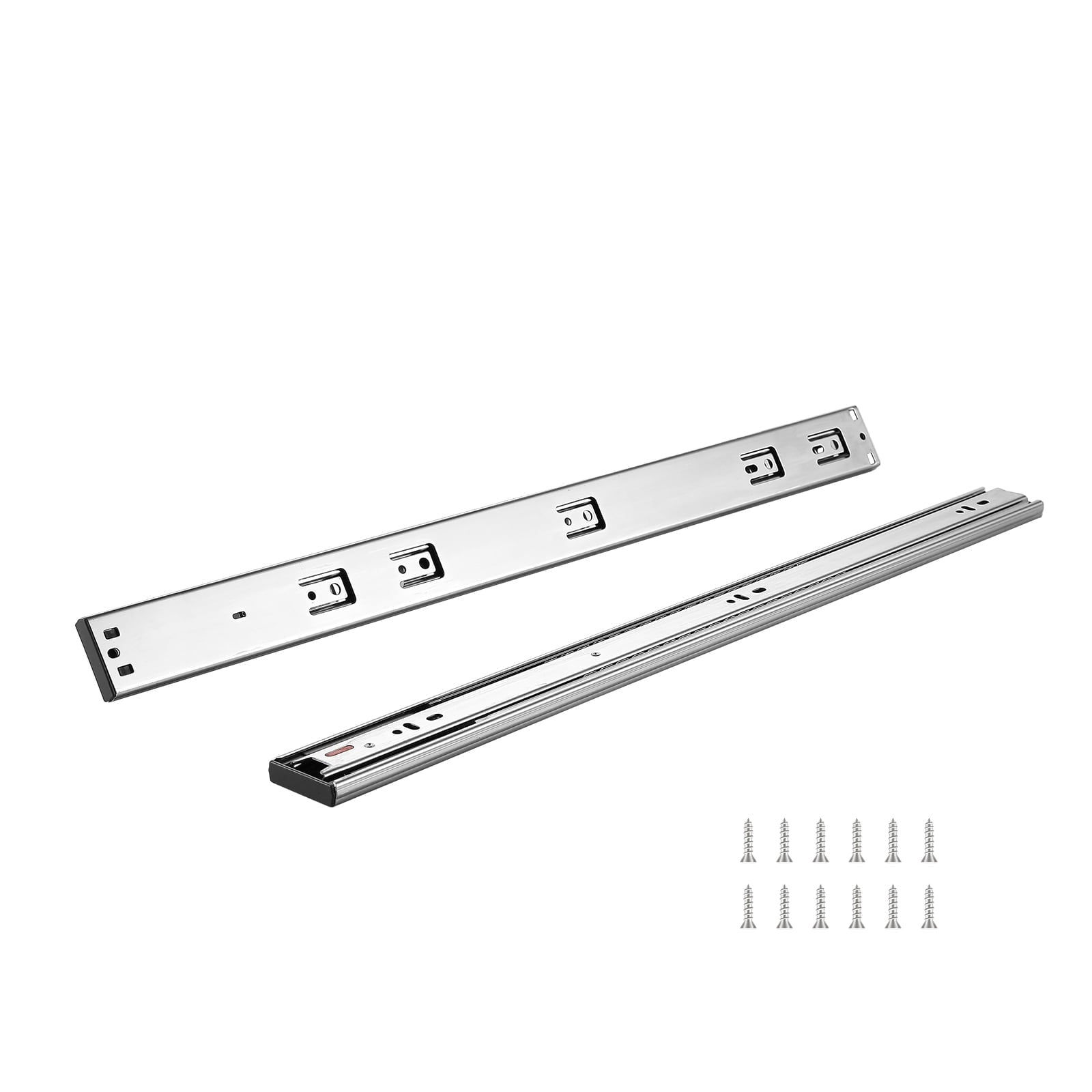 KFFKFF 10 Pairs of 24-Inch Side Mount Drawer Slides, Heavy-Duty Full Extension Steel Rails, Soft-Close Quiet Cabinet Runners with Ball Bearings, 100 lbs Weight Capacity